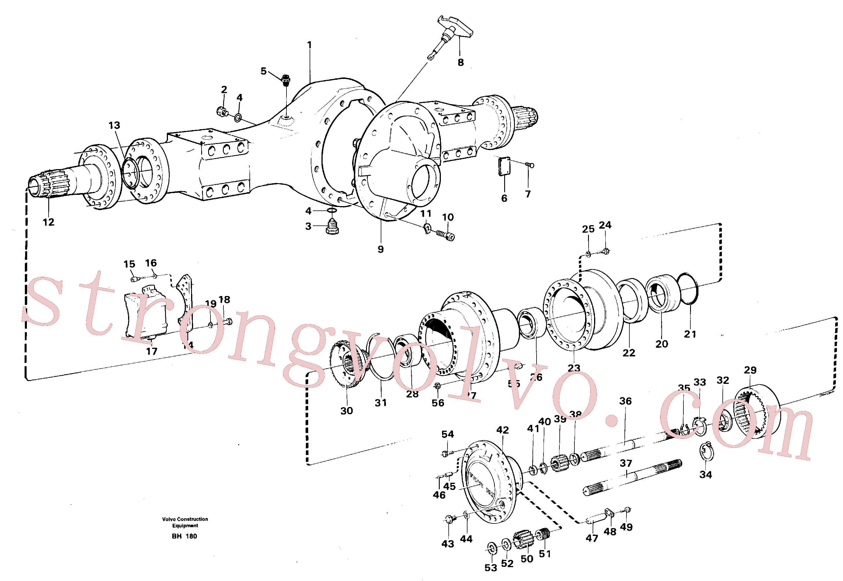 VOE960198 Volvo Eixo planetário, dianteiro(BH180 Montagem)