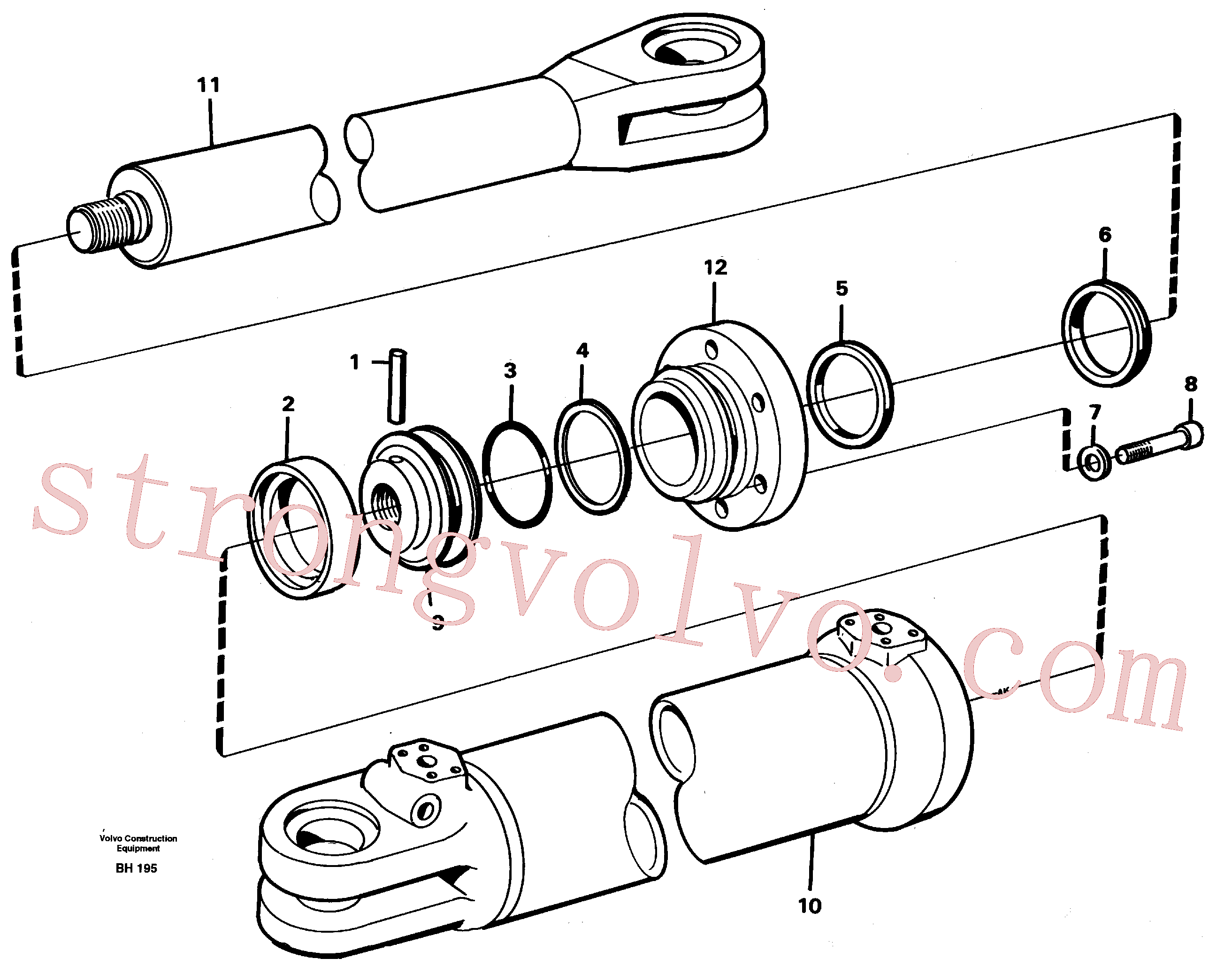VOE4786773 Volvo Cilindro da direcção(BH195 Montagem)