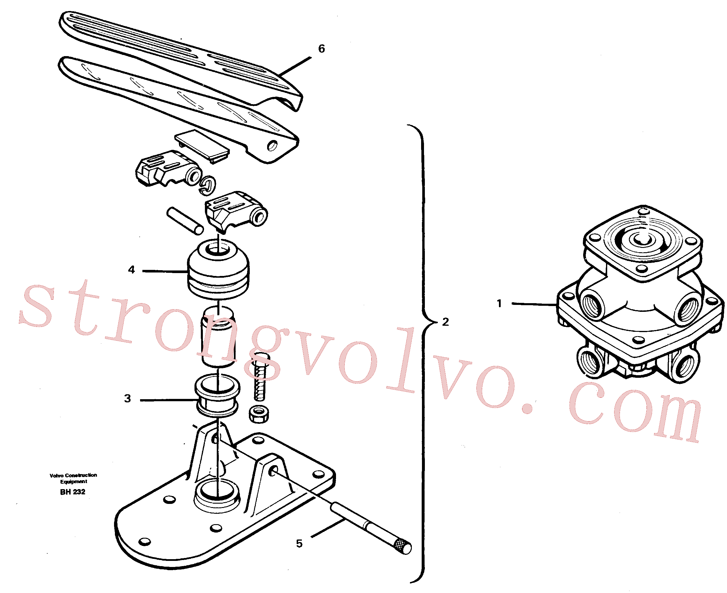 ZM2233430 Pedal Volvo escavadeira