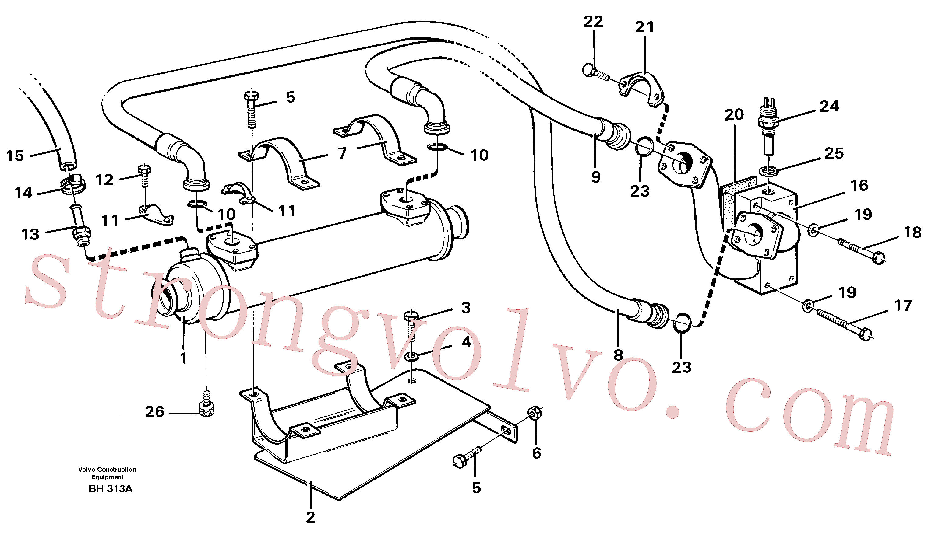 VOE60111880 Volvo Refrigerador de óleo, transmissão(BH313A Montagem)