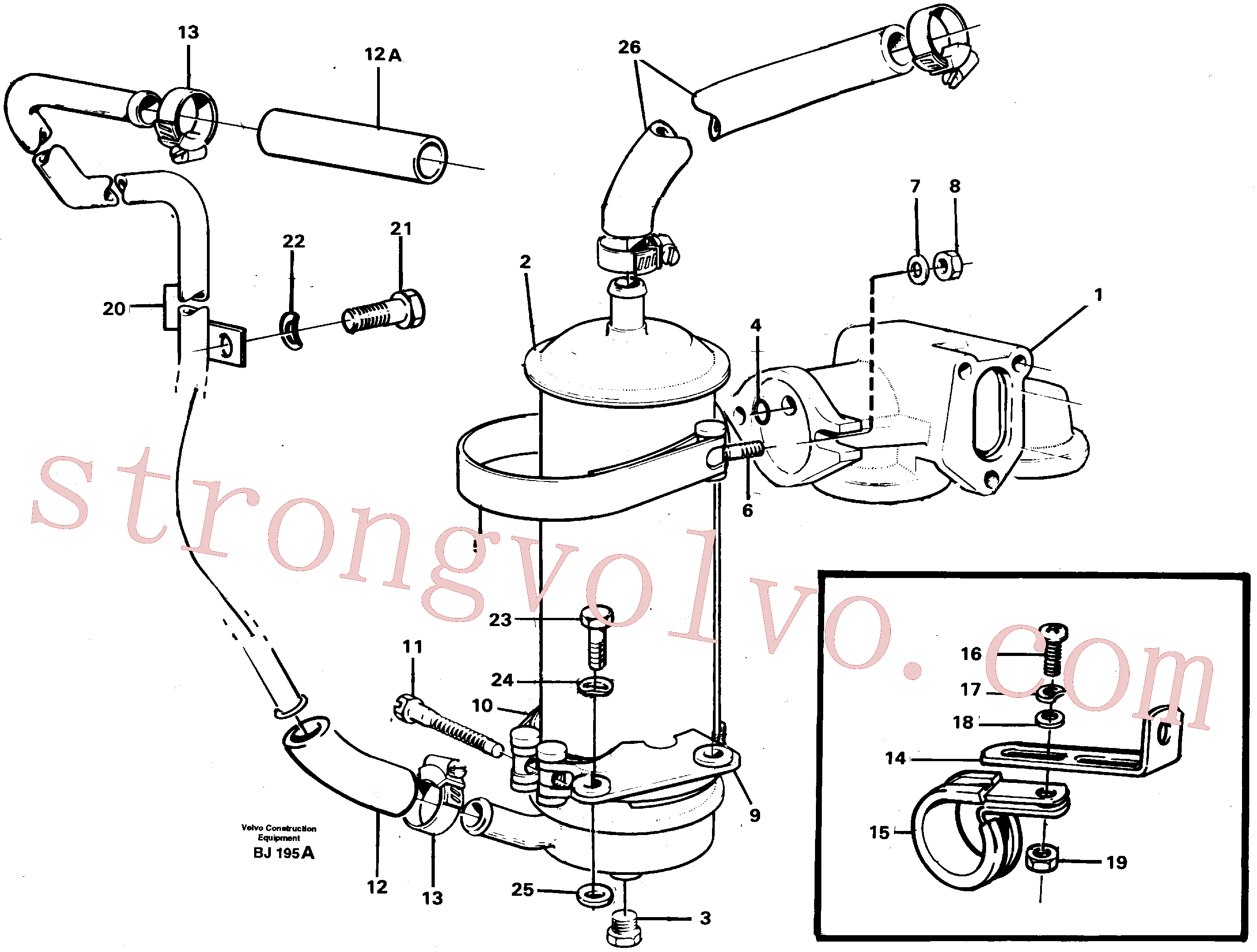 VOE952632 Volvo Refrigerador de óleo(BJ195A Montagem)