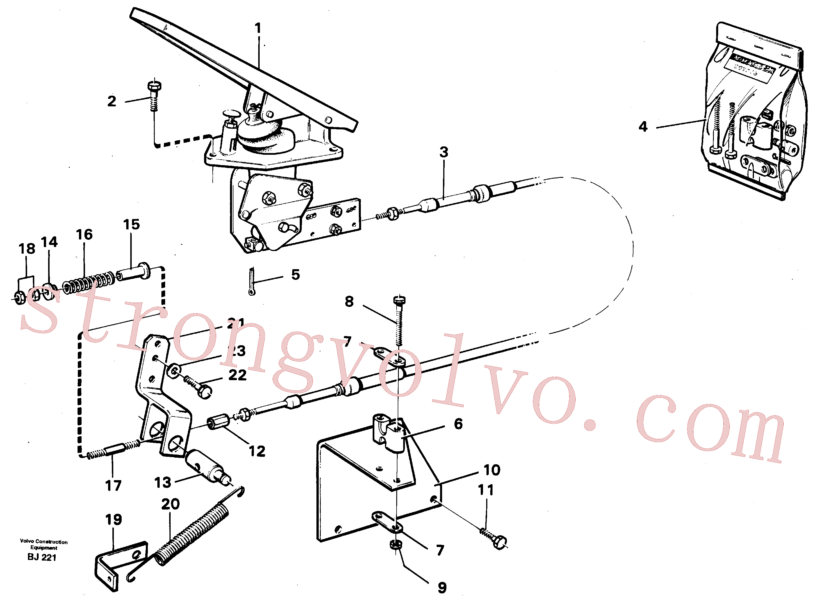 VOE946577 Volvo Comando do regulador(BJ221 Montagem)