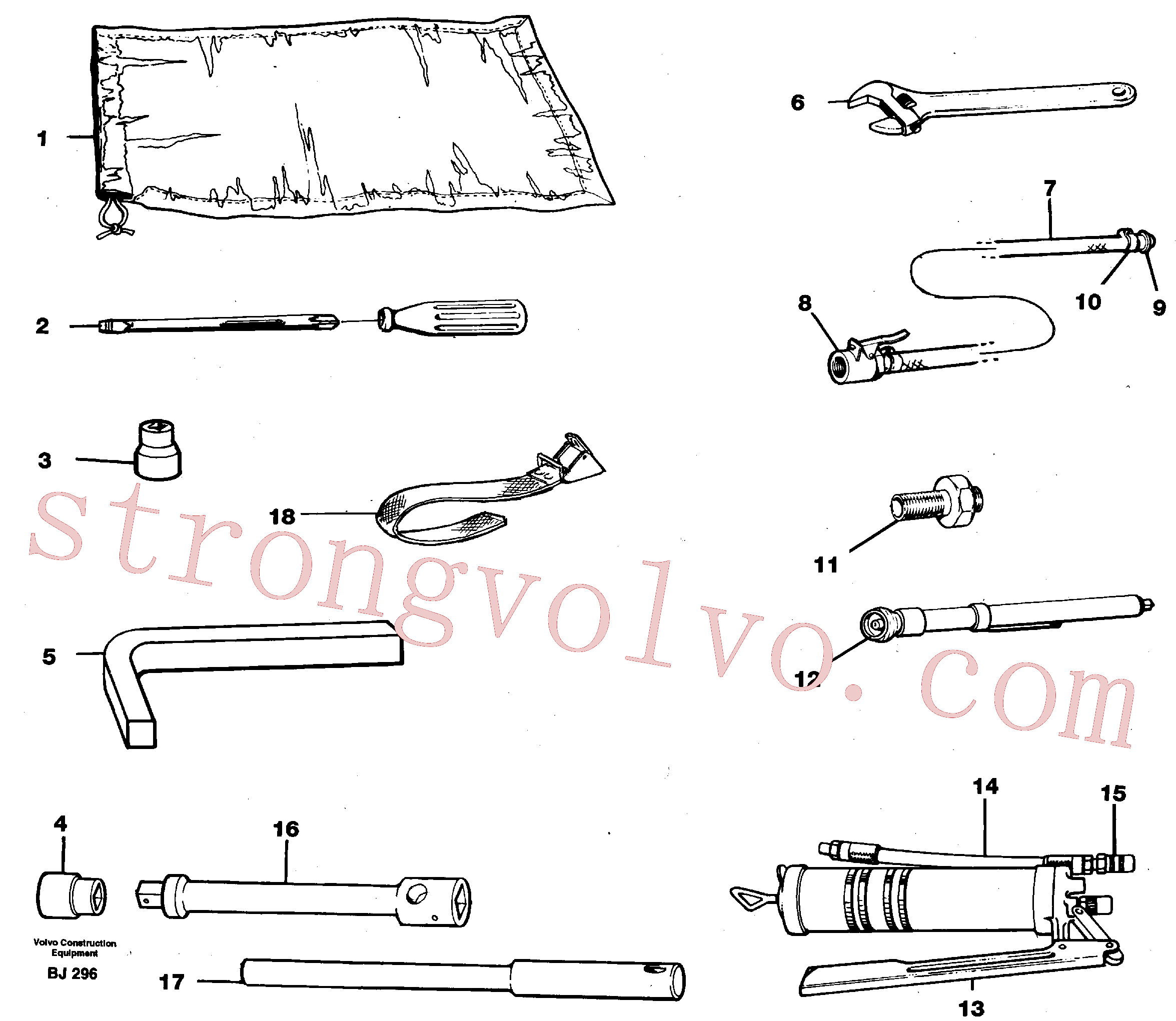 VOE14013329 Volvo Kit de ferramentas(BJ296 Montagem)