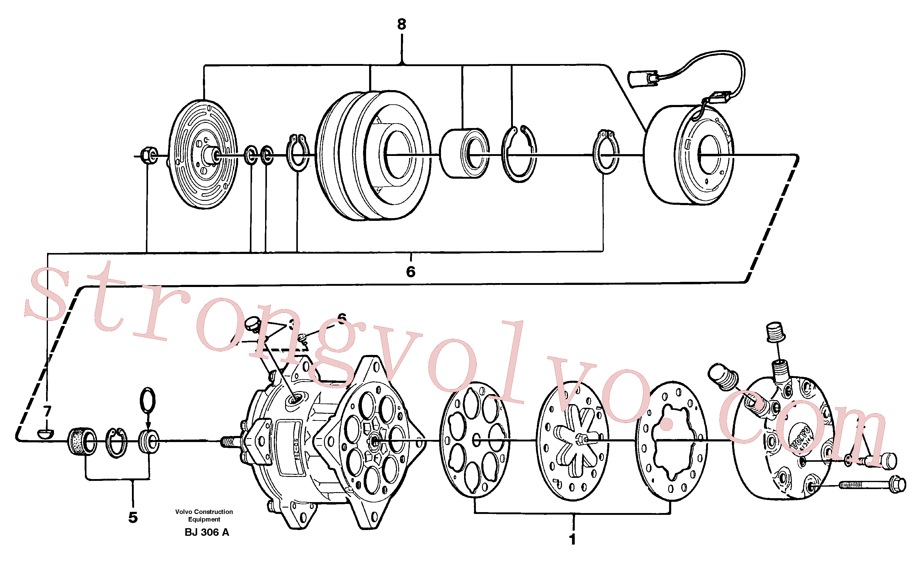 VOE11007314 Volvo Compressor de ar(BJ306A Montagem)