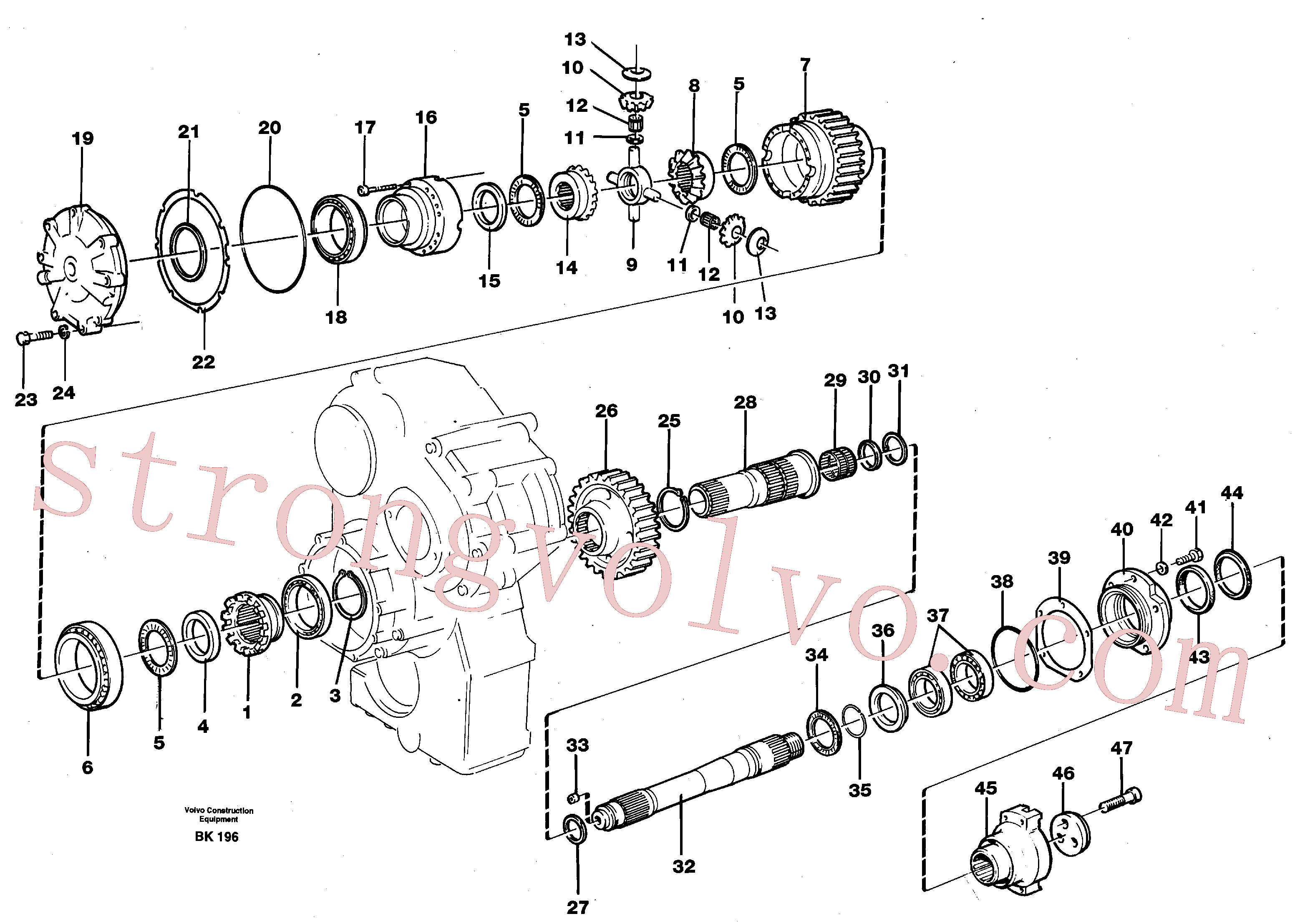 VOE914492 Volvo Veio do eixo com diferencial(BK196 Montagem)