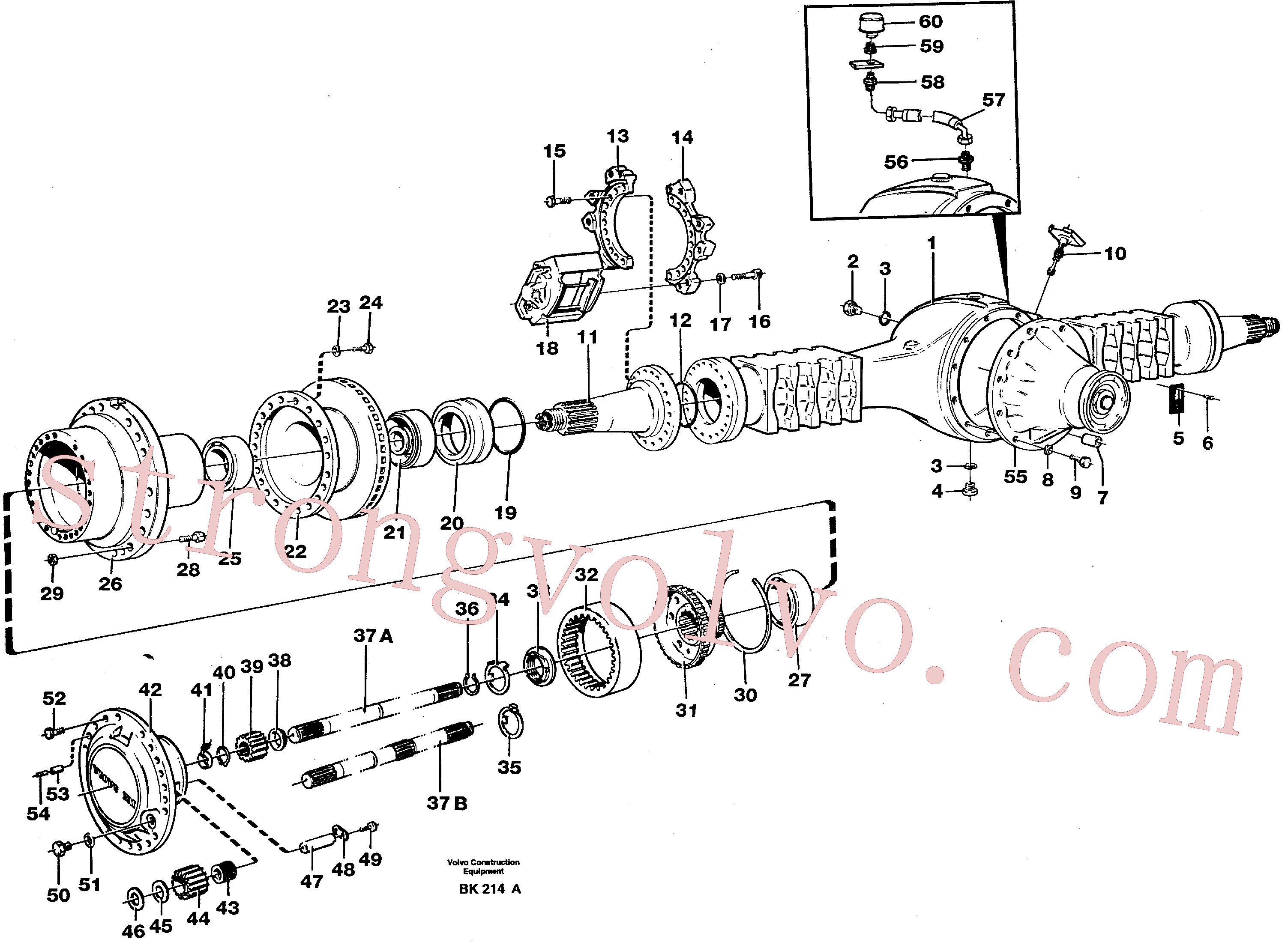 SA9325-10016 Volvo Eixo planetário, dianteiro(BK214A Montagem)