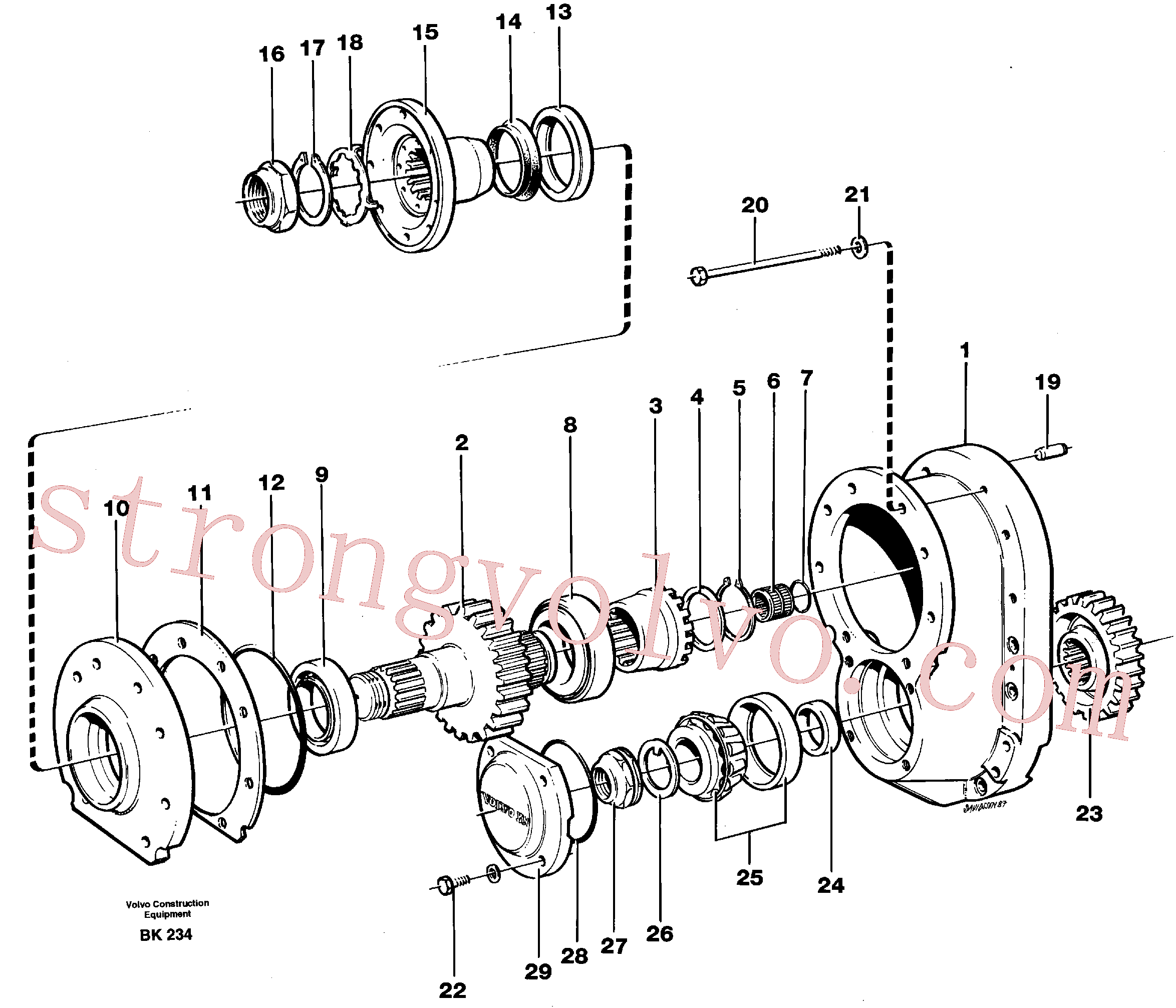 Volvo SA9541-01070 Anel trava Volvo Acessórios para escavadeira