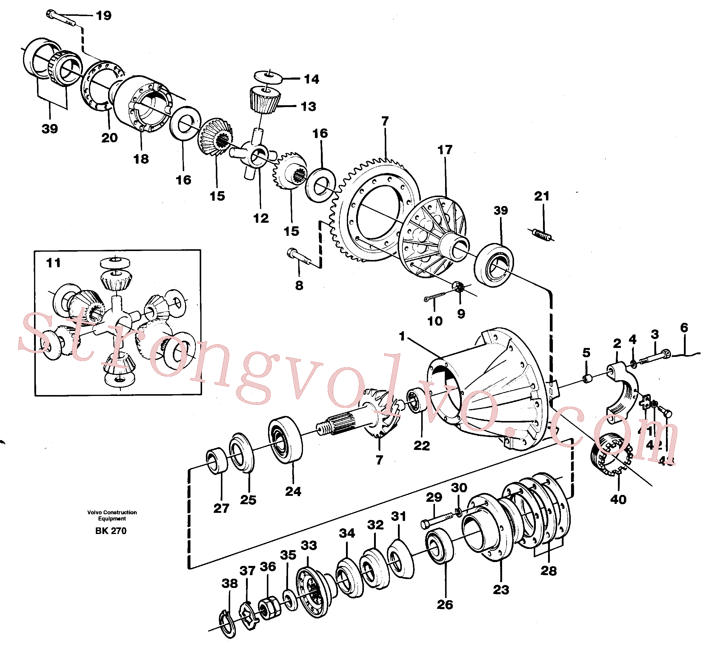 VOE7310719 Volvo Transmissão final(BK270 Montagem)