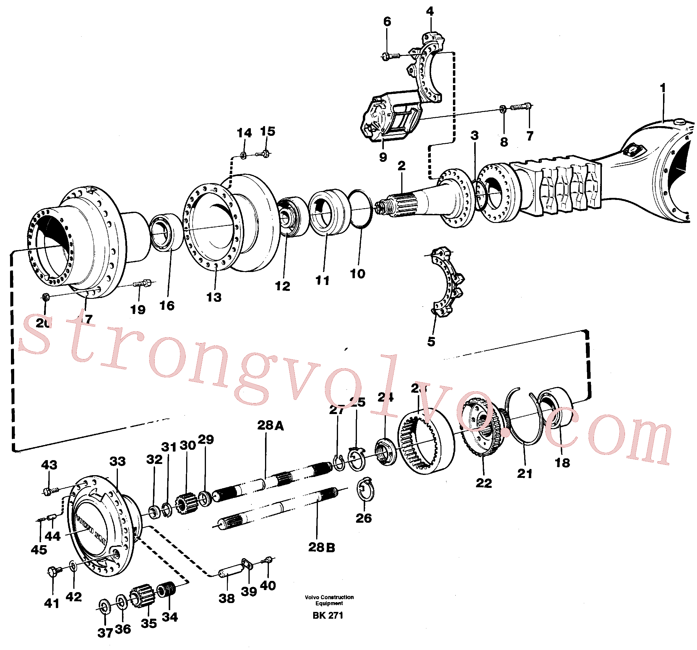 SA8230-22980 Pino tubular Inscreva-se para Volvo Acessórios para escavadeira