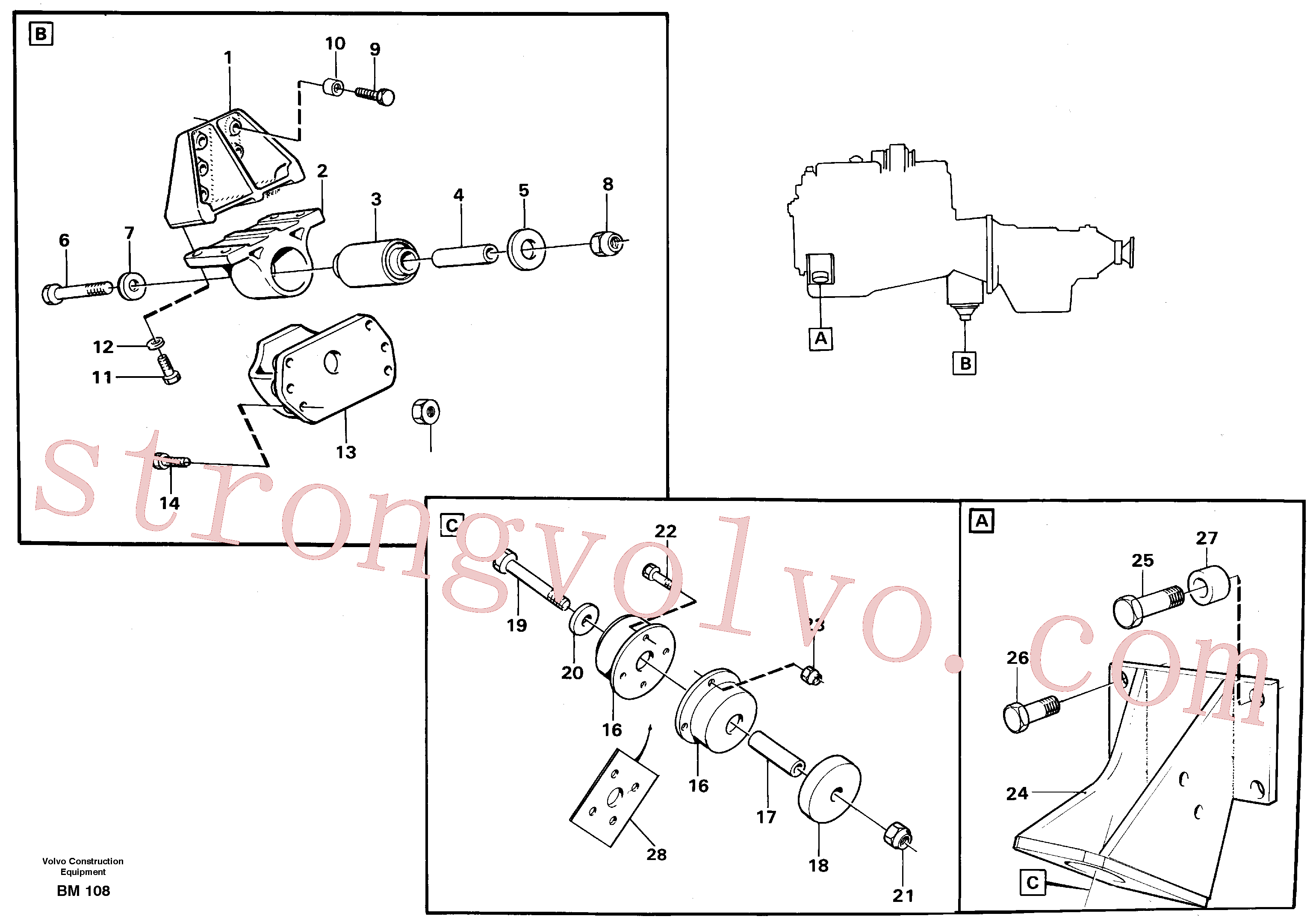 VOE13955378 Volvo Suporte do motor(BM108 Montagem)