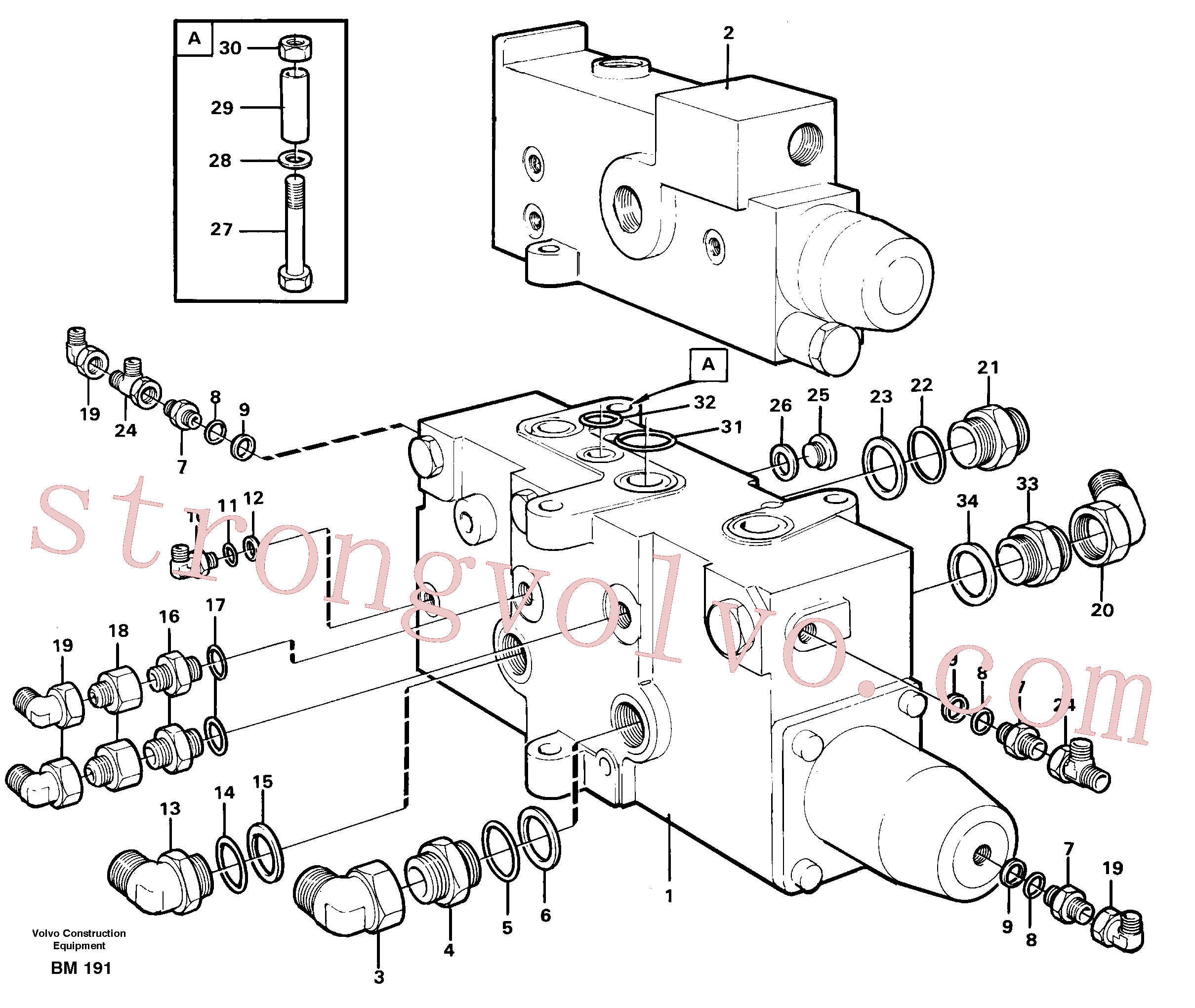 PJ4040245 Volvo Válvula de comando com acessórios(BM191 Montagem)
