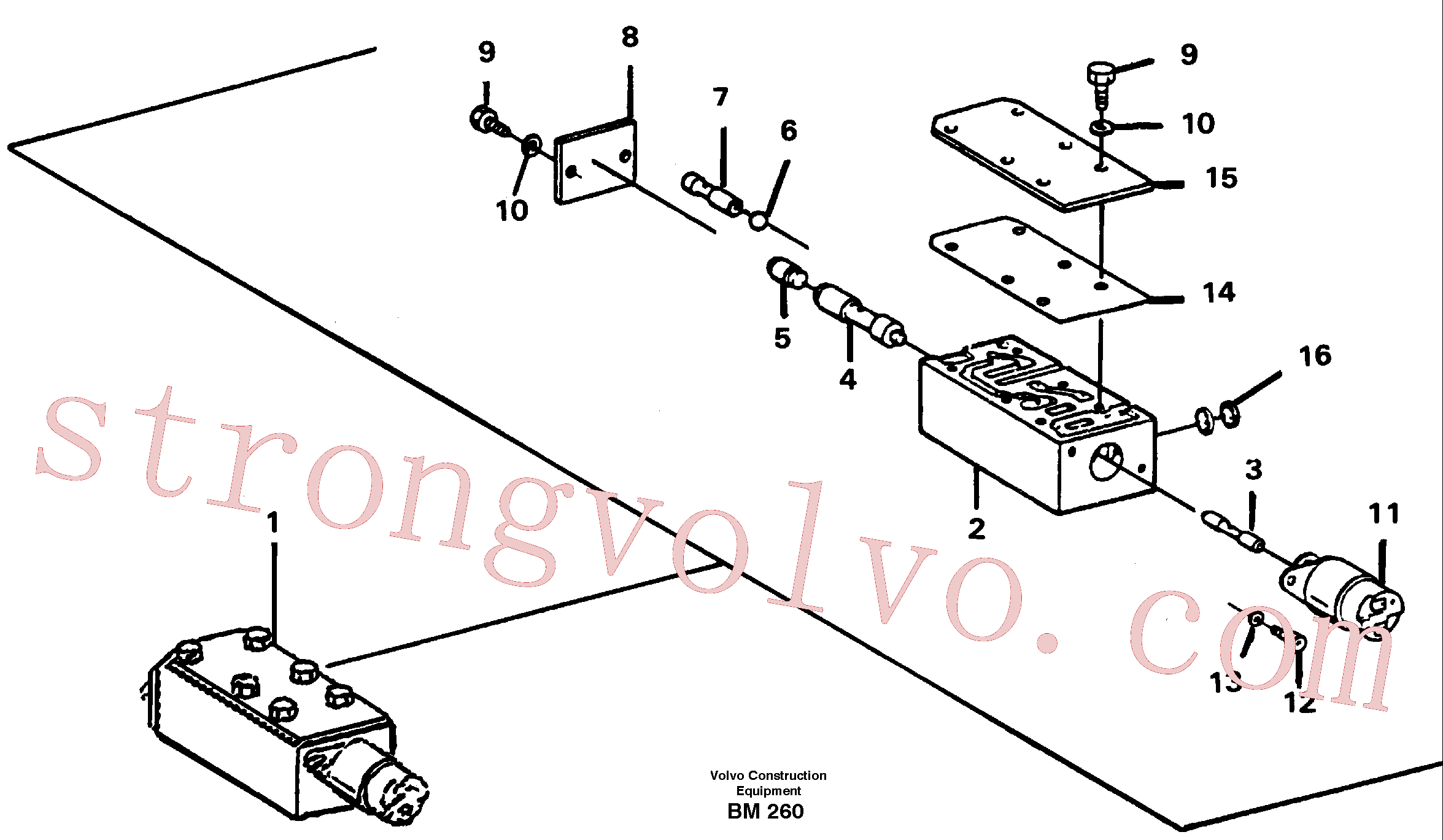 VOE1663761 Volvo Válvula, corpo do circuito e válvula de retorno(BM260 Montagem)