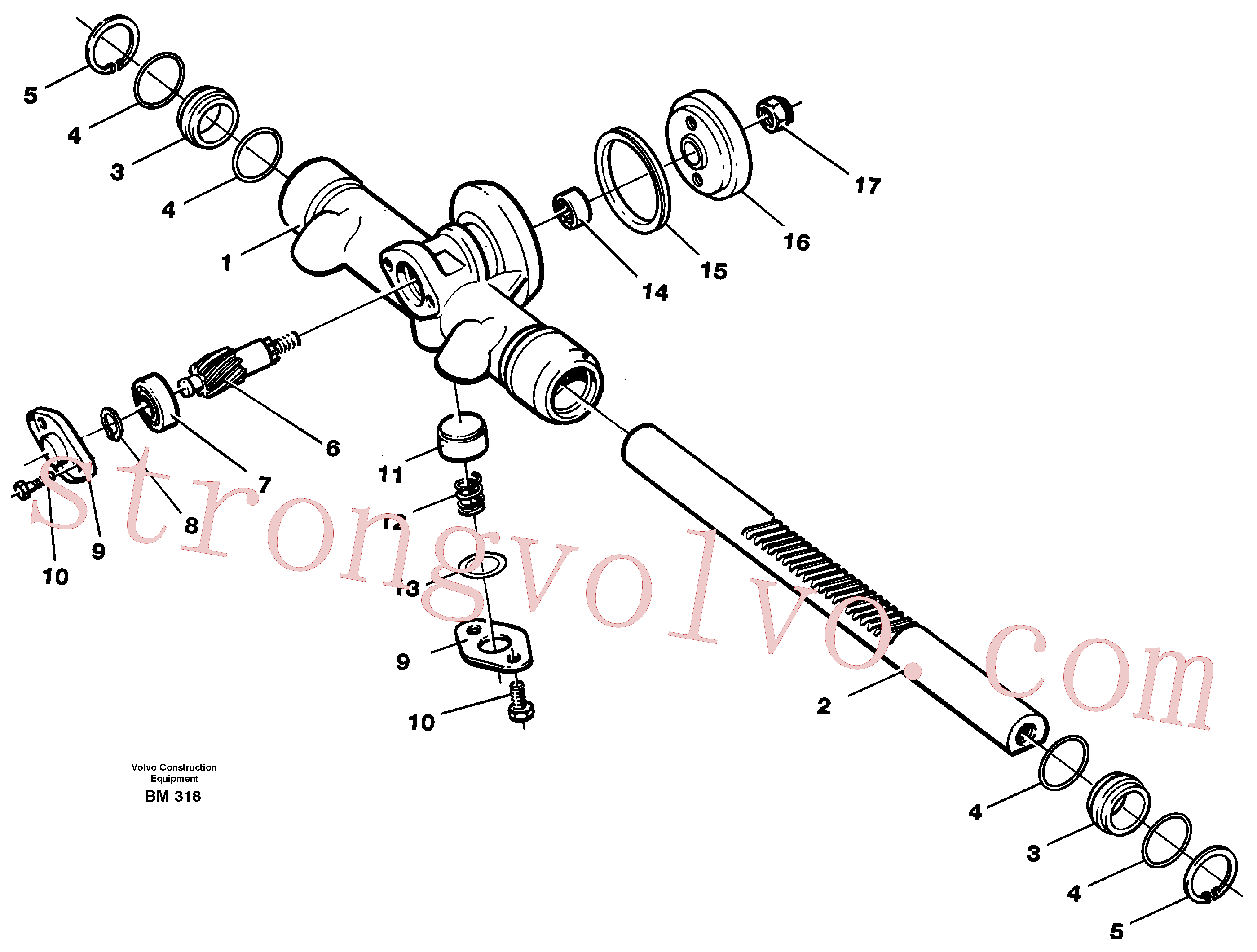 RM96711148 Volvo Engrenagem de cremalheira(BM318 Montagem)