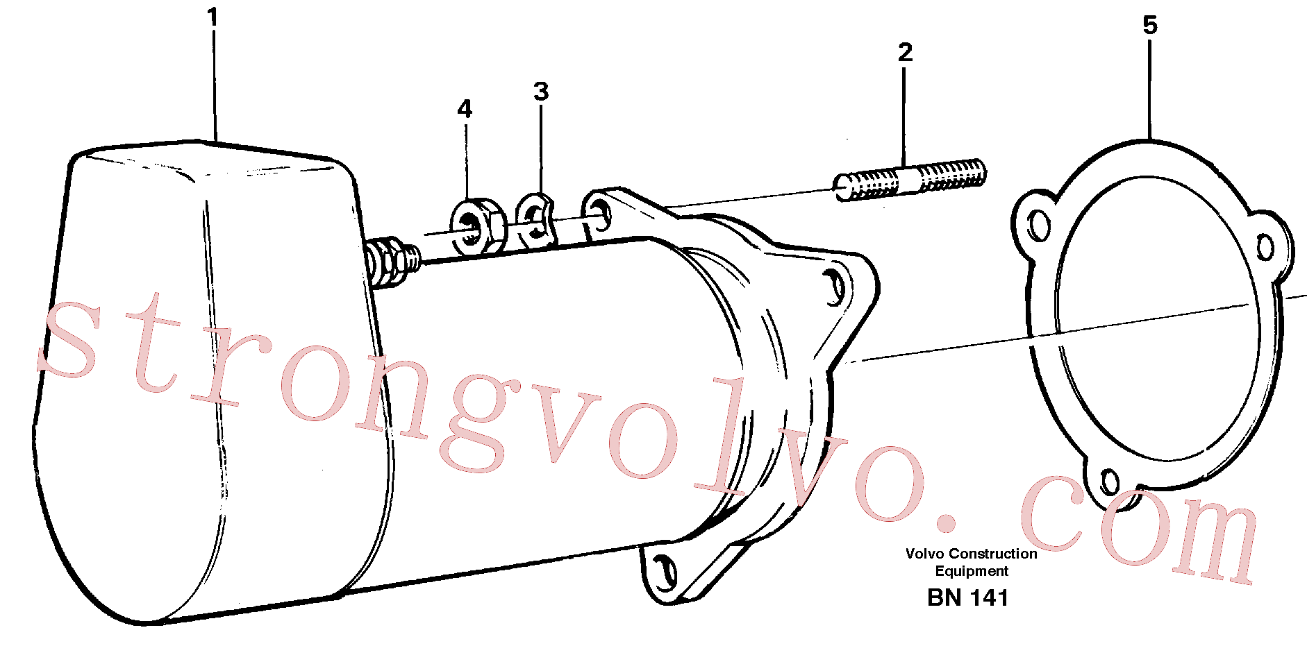 VOE955827 Porca, Porca sextavada Volvo escavadeira