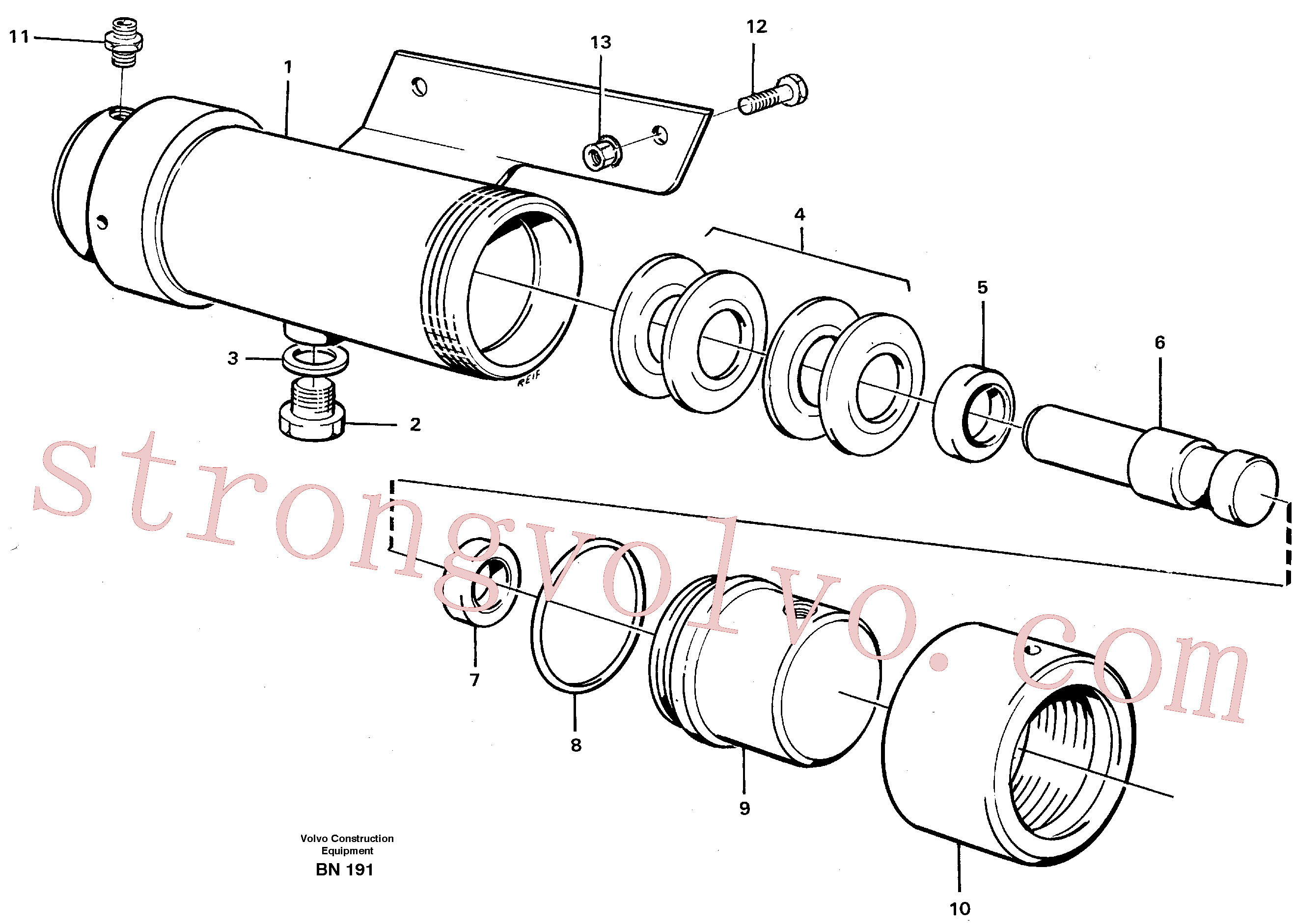 VOE4737485 Volvo Cilindro amortecedor com acessórios(BN191 Montagem)