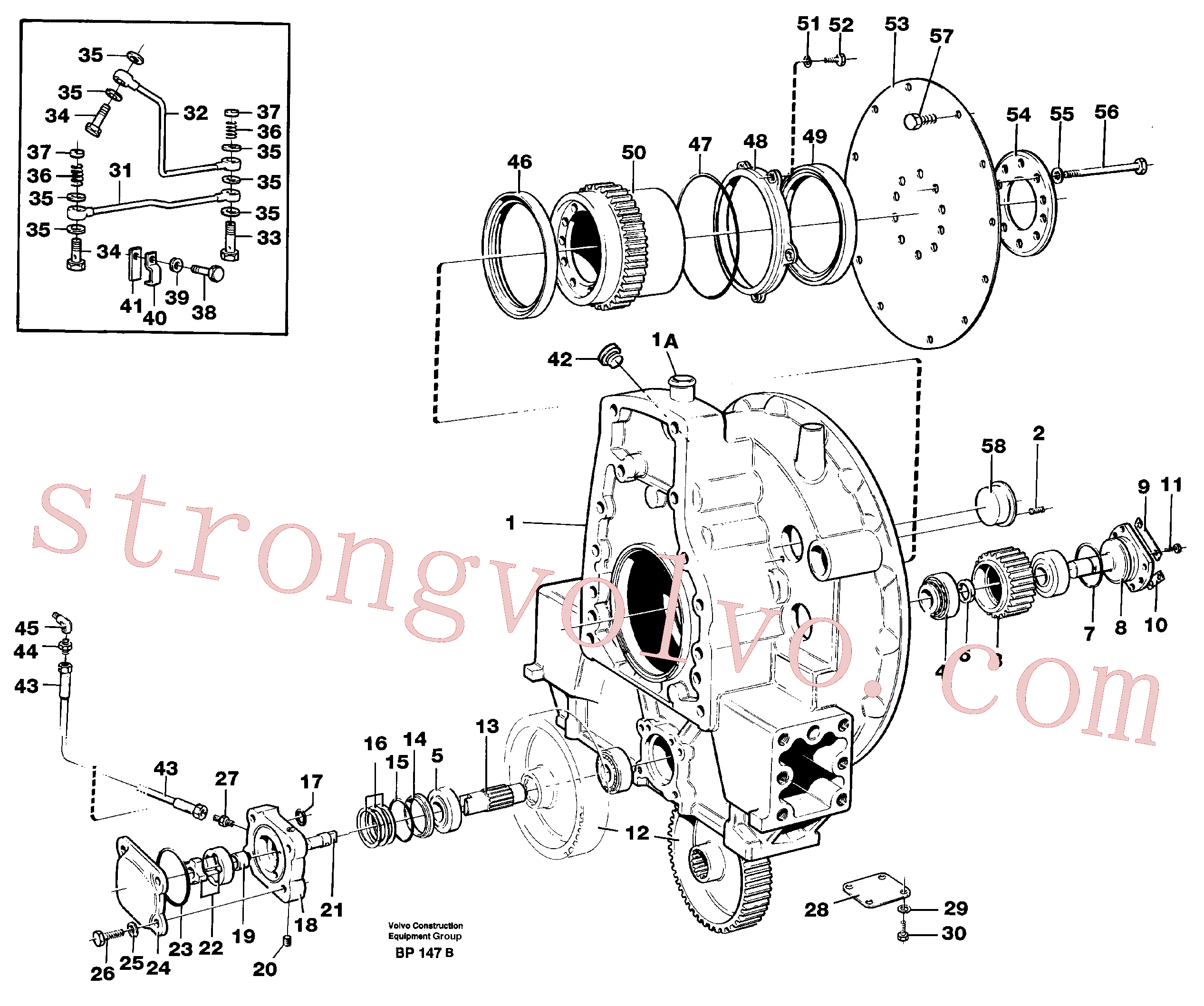 VOE13943943 Volvo Accionamento da bomba(BP147B Montagem)