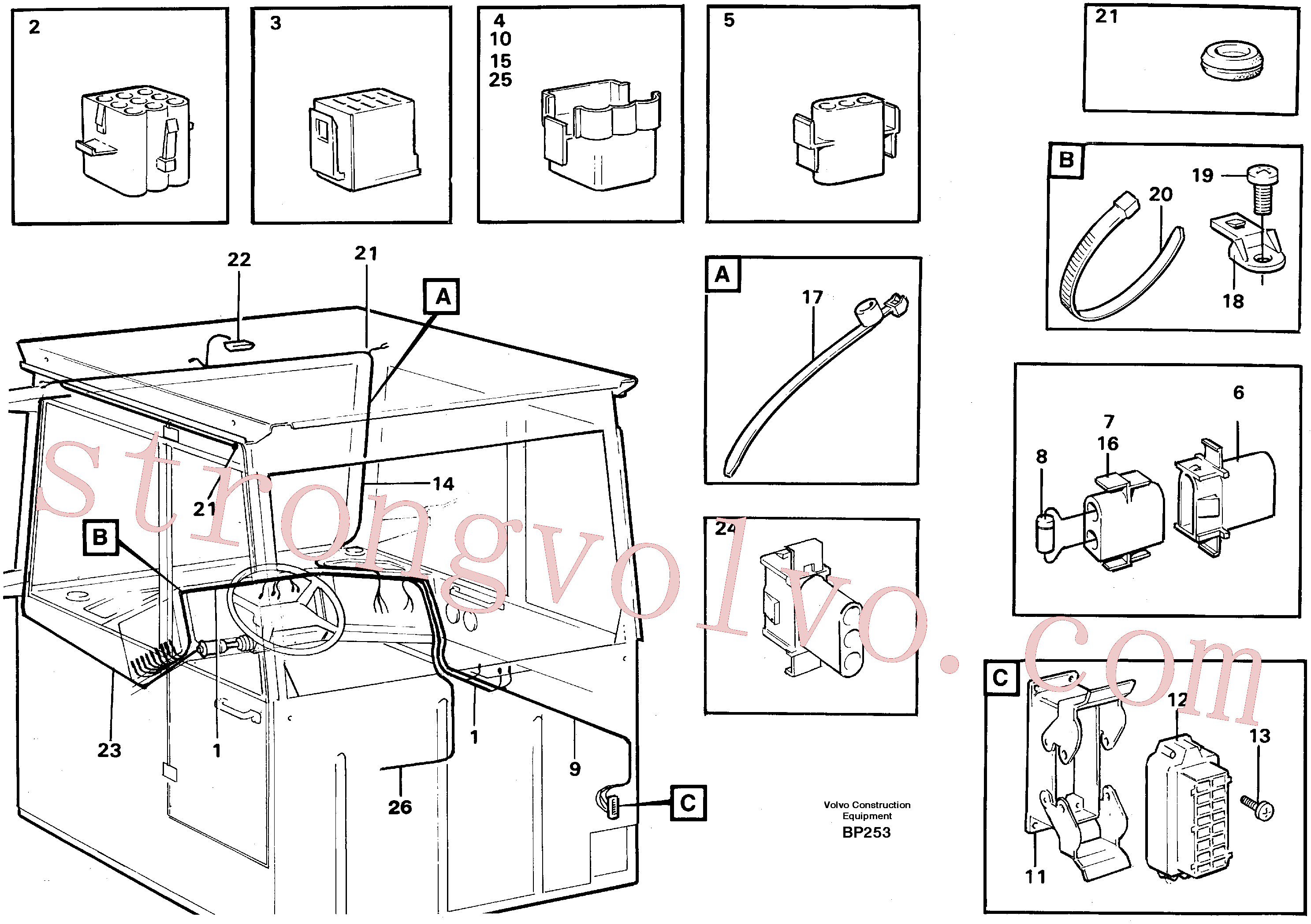 Volvo Montagem VOE14212875 Alojamento do pino Acessórios