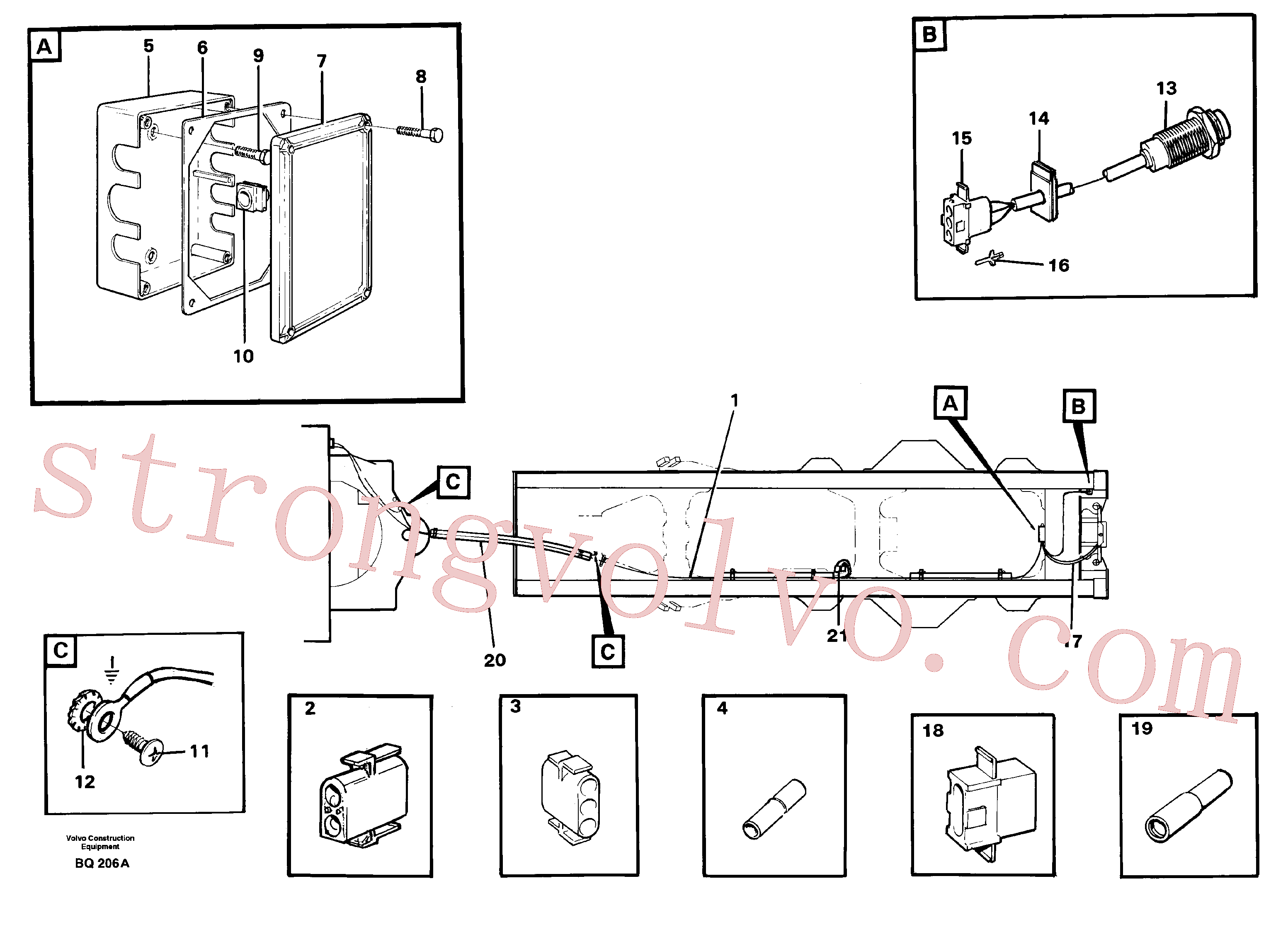 VOE948297 Volvo Cablagem, traseira(BQ206A Montagem)