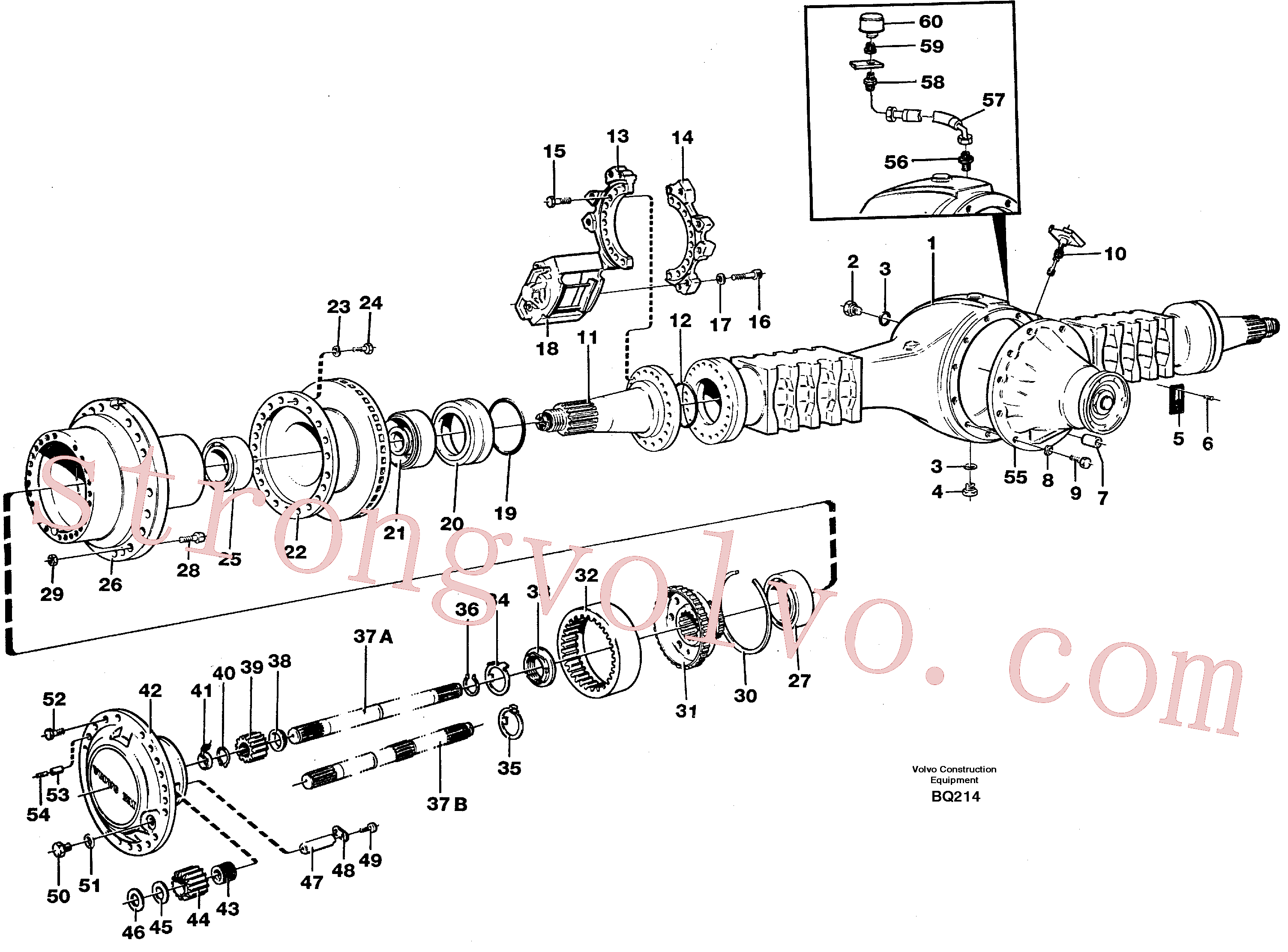 VOE11055905 Volvo Eixo planetário, dianteiro(BQ214 Montagem)