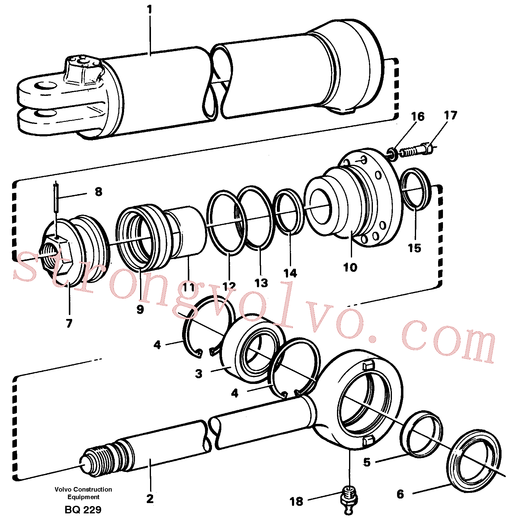 VOE11088231 Volvo Cilindro hidráulico(BQ229 Montagem)