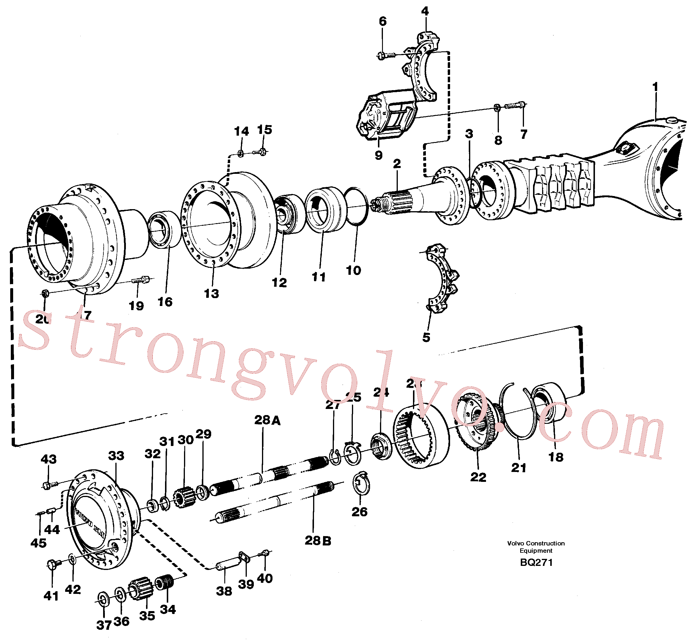 SA9325-10016 Volvo Redução do cubo, eixo 2 unidade de carga(BQ271 Montagem)