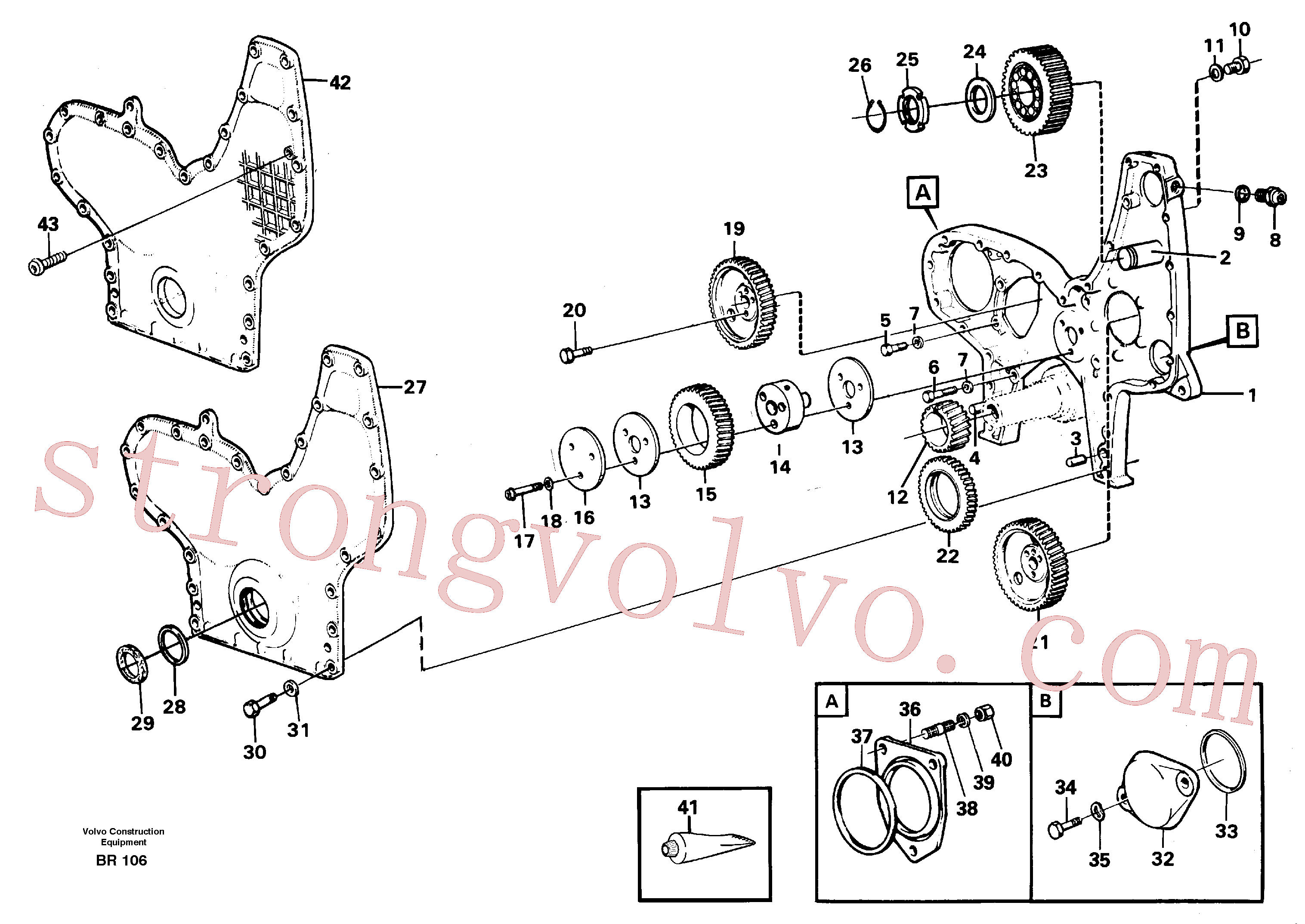 VOE914532 Volvo Carretos e caixa da engrenagem de distribuição(BR106 Montagem)