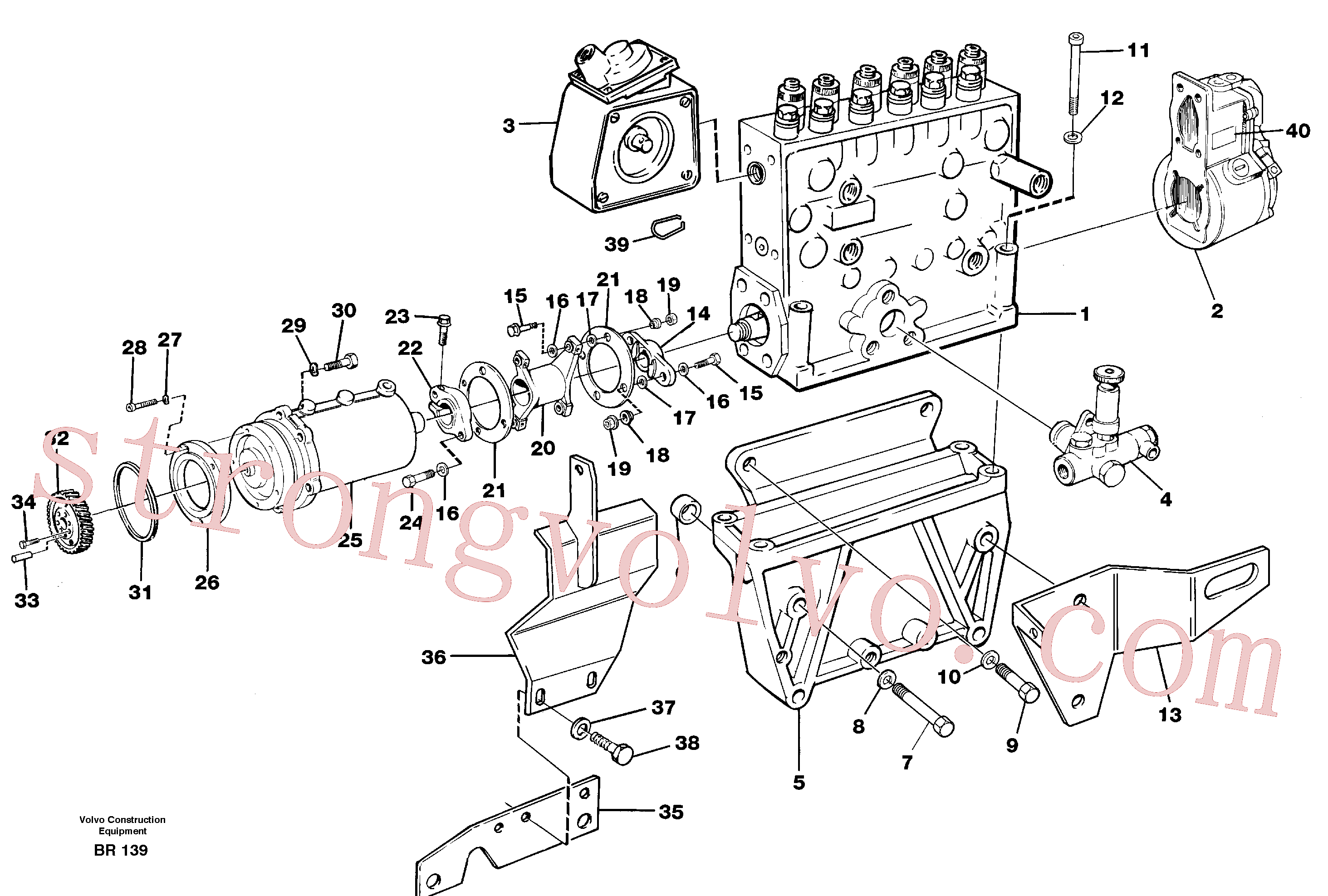 VOE960689 Volvo Bomba de injecção do combustível com acessórios(BR139 Montagem)