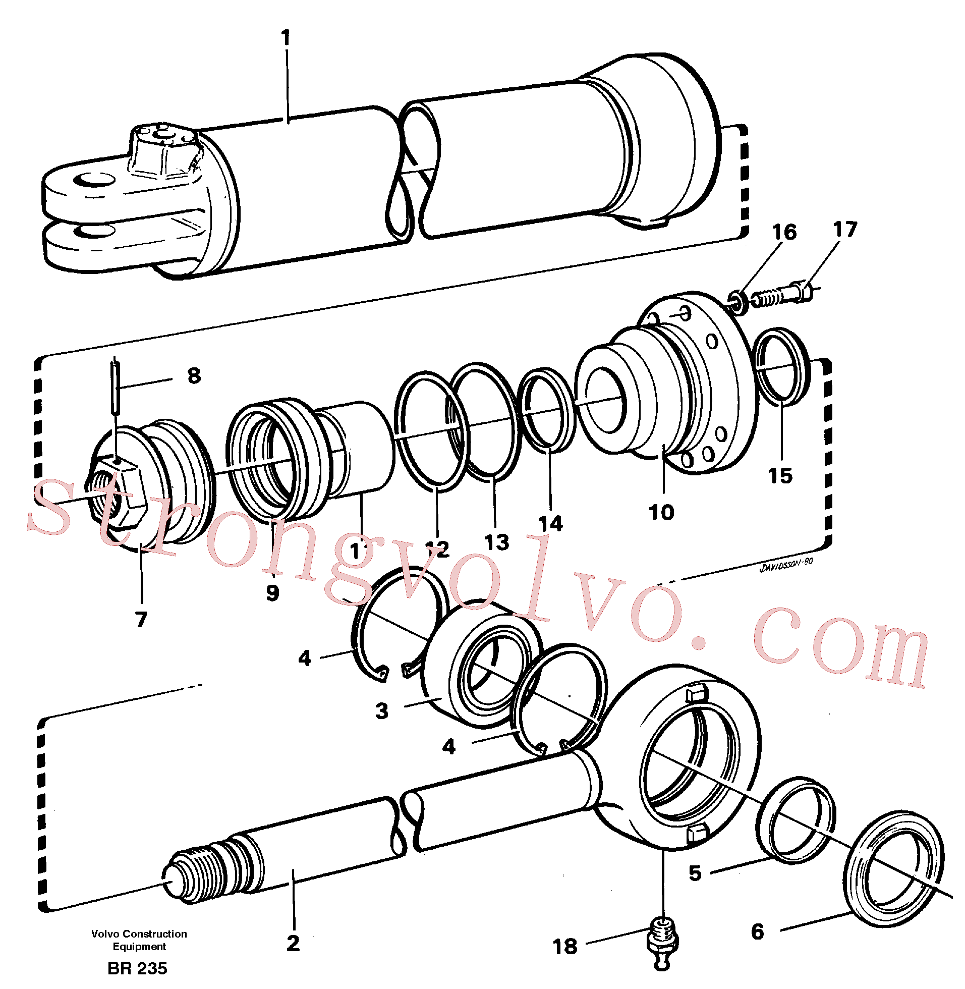 VOE11088231 Volvo Cilindro hidráulico(BR235 Montagem)