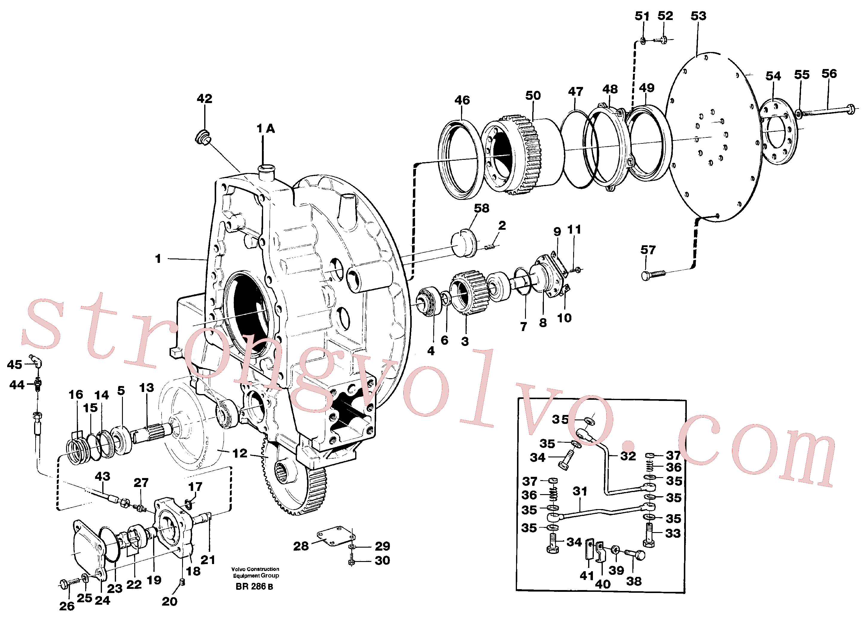 VOE955524 Volvo Accionamento da bomba(BR286B Montagem)