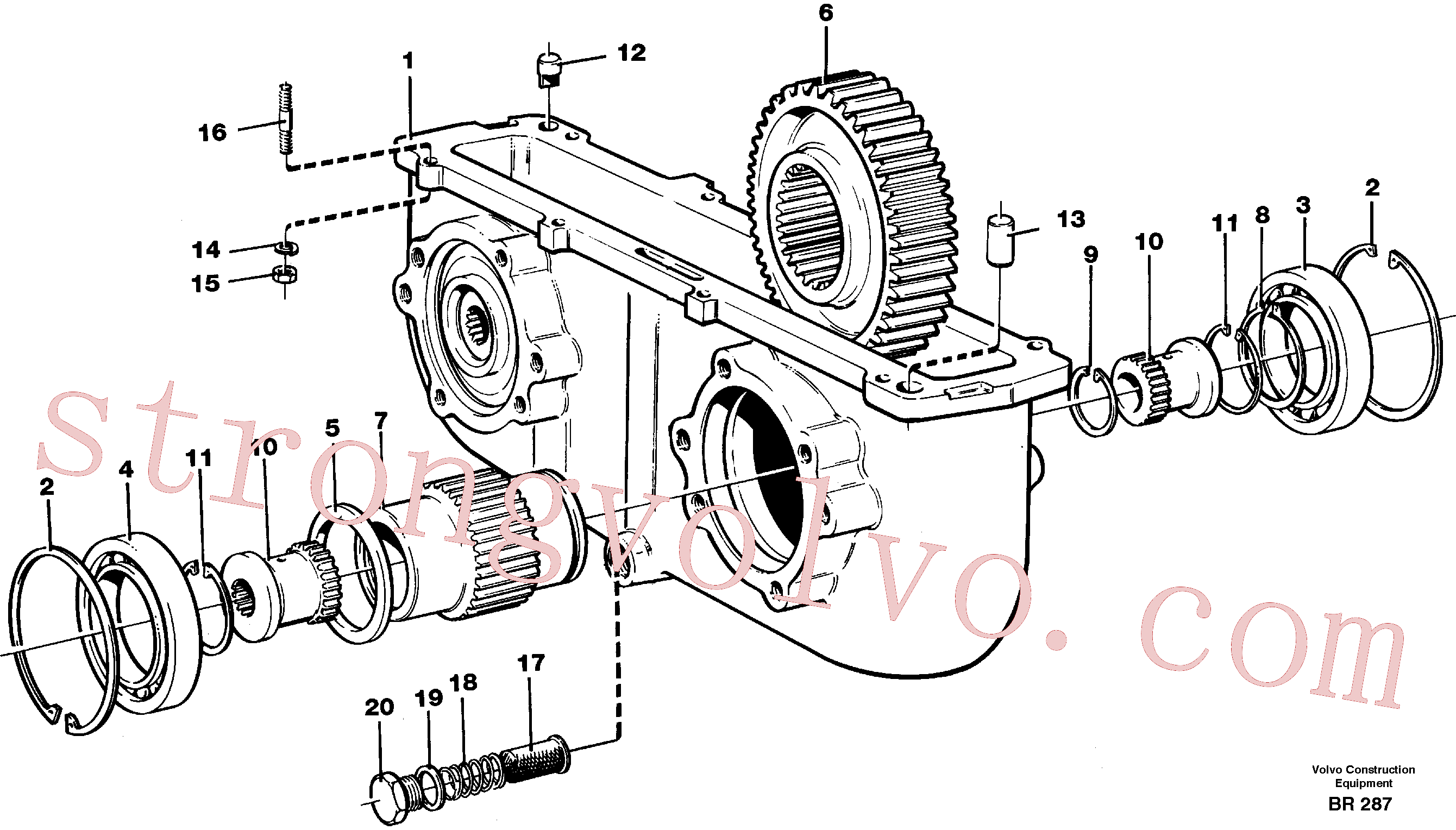 VOE7019283 Volvo Tomada de força do comando da bomba(BR287 Montagem)