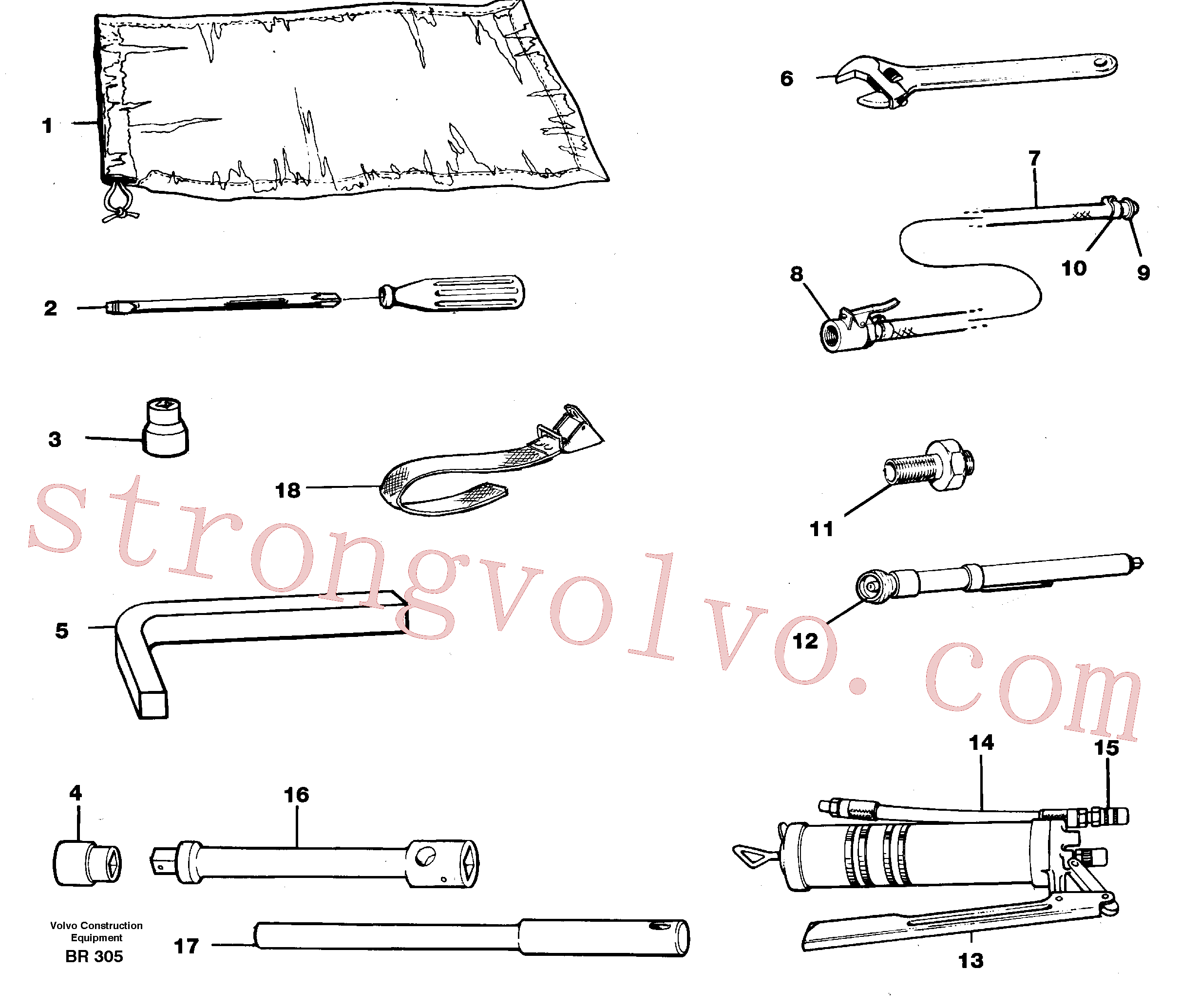 VOE14013329 Volvo Kit de ferramentas(BR305 Montagem)