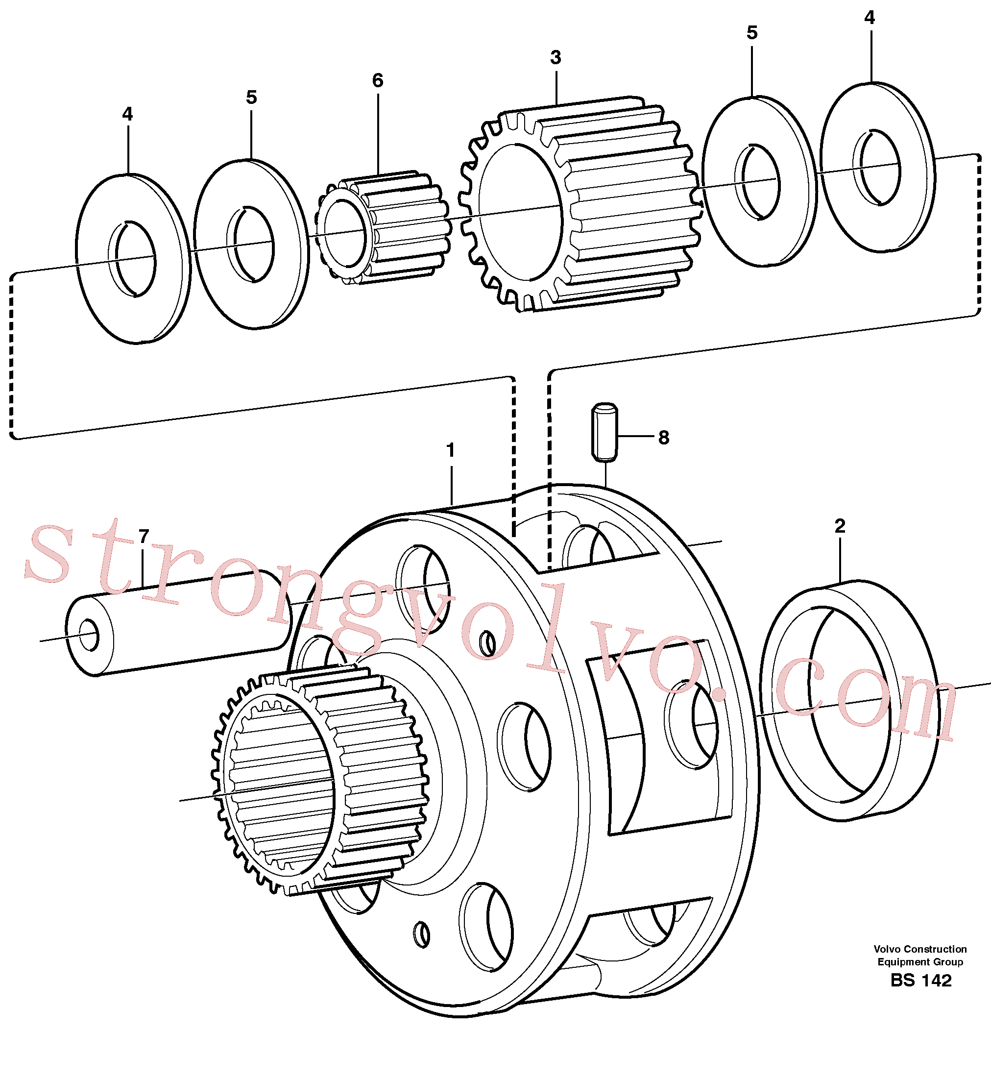 VOE11145806 Volvo Kit de planetários, estágio 4(BS142 Montagem)