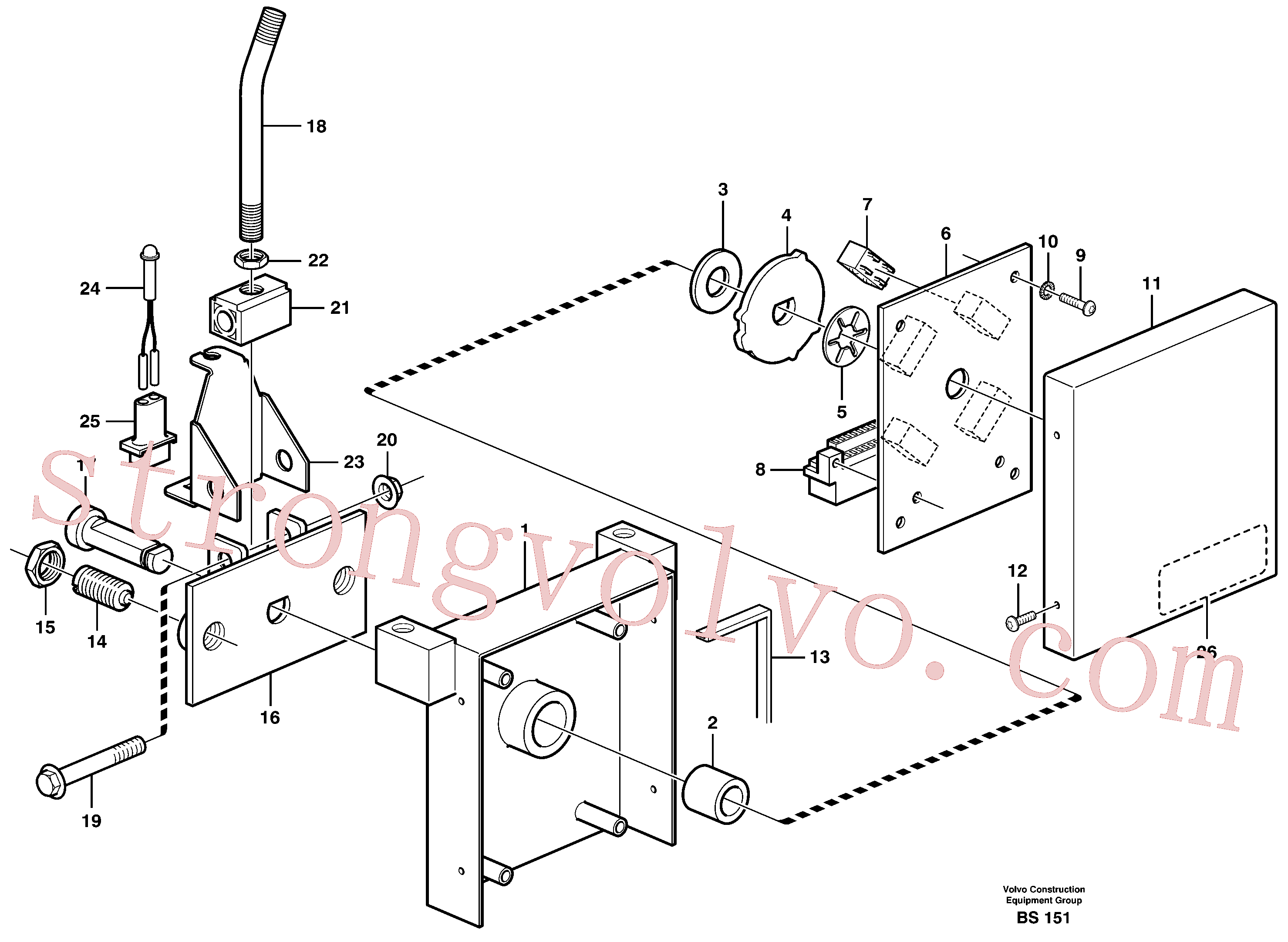 VOE969512 Volvo Selector de velocidades(BS151 Montagem)