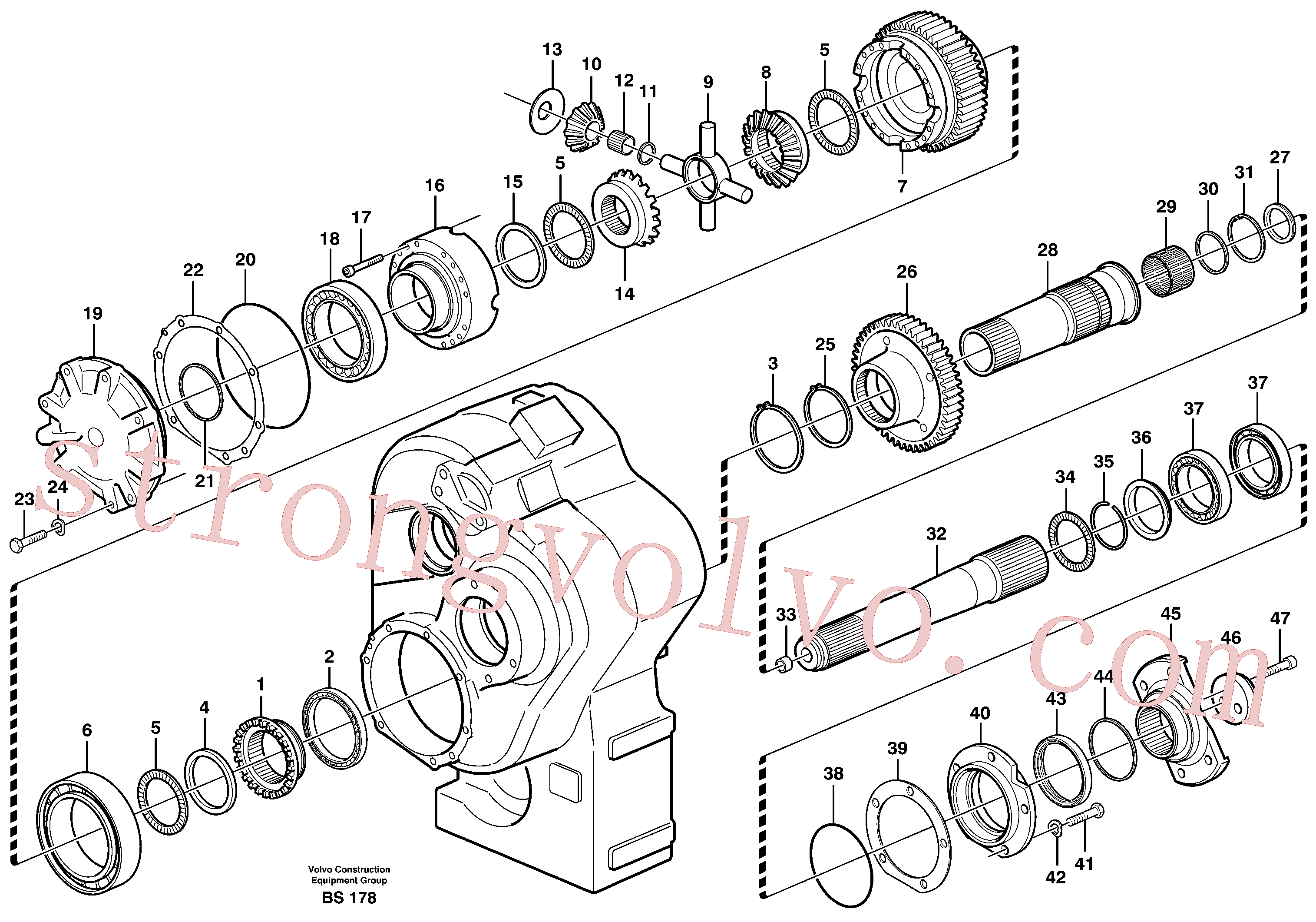 VOE914492 Volvo Veio do eixo com diferencial(BS178 Montagem)