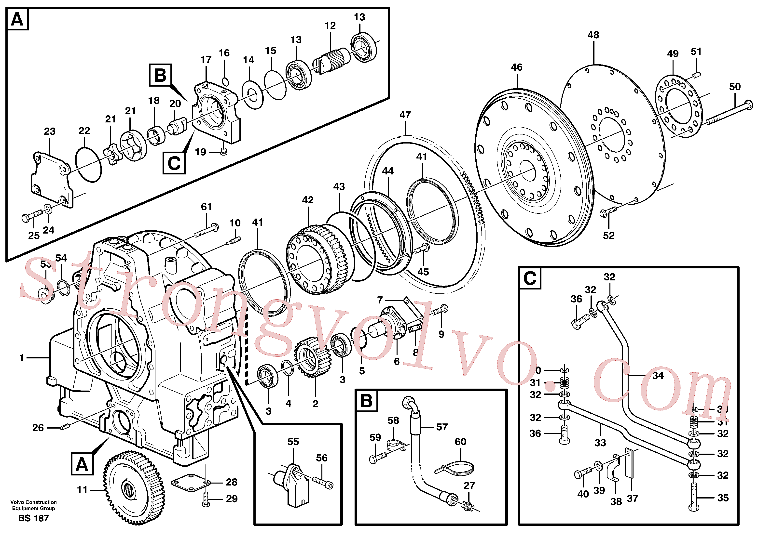 VOE7074034 Volvo Accionamento da bomba(BS187 Montagem)