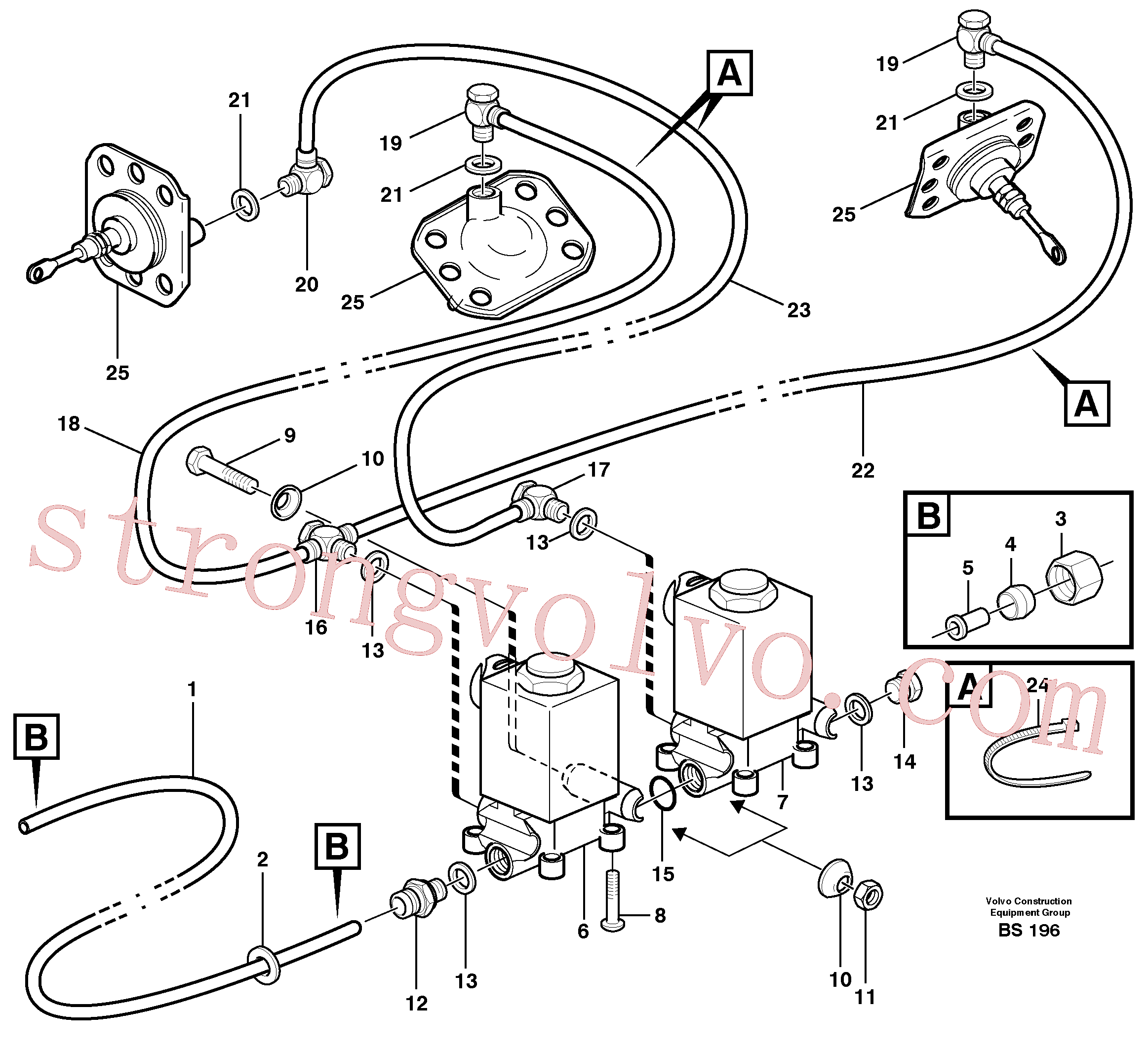 VOE967975 Volvo Sistema pneumático, 6x6 e bloqueio do diferencial, unidade de carga(BS196 Montagem)