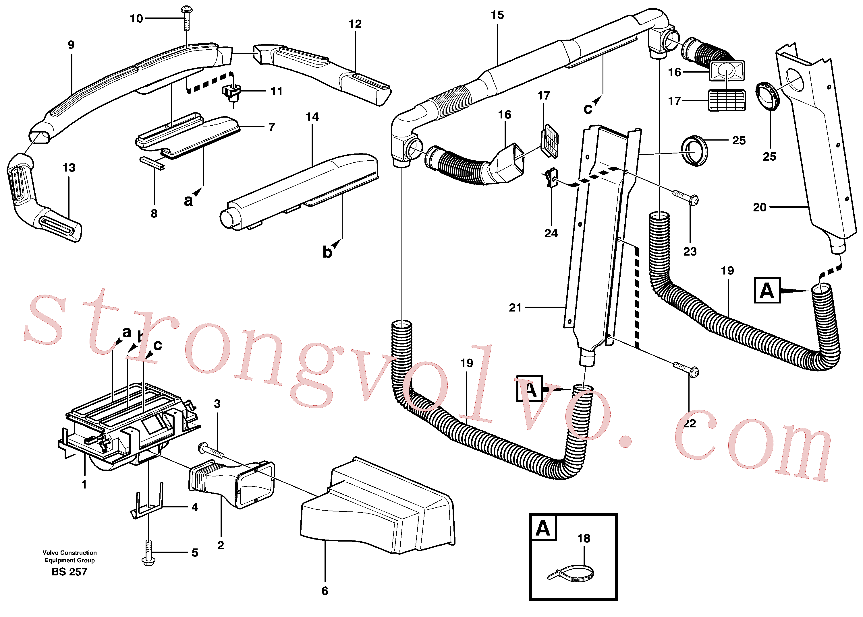 VOE13972108 Volvo Condutas de ar(BS257 Montagem)
