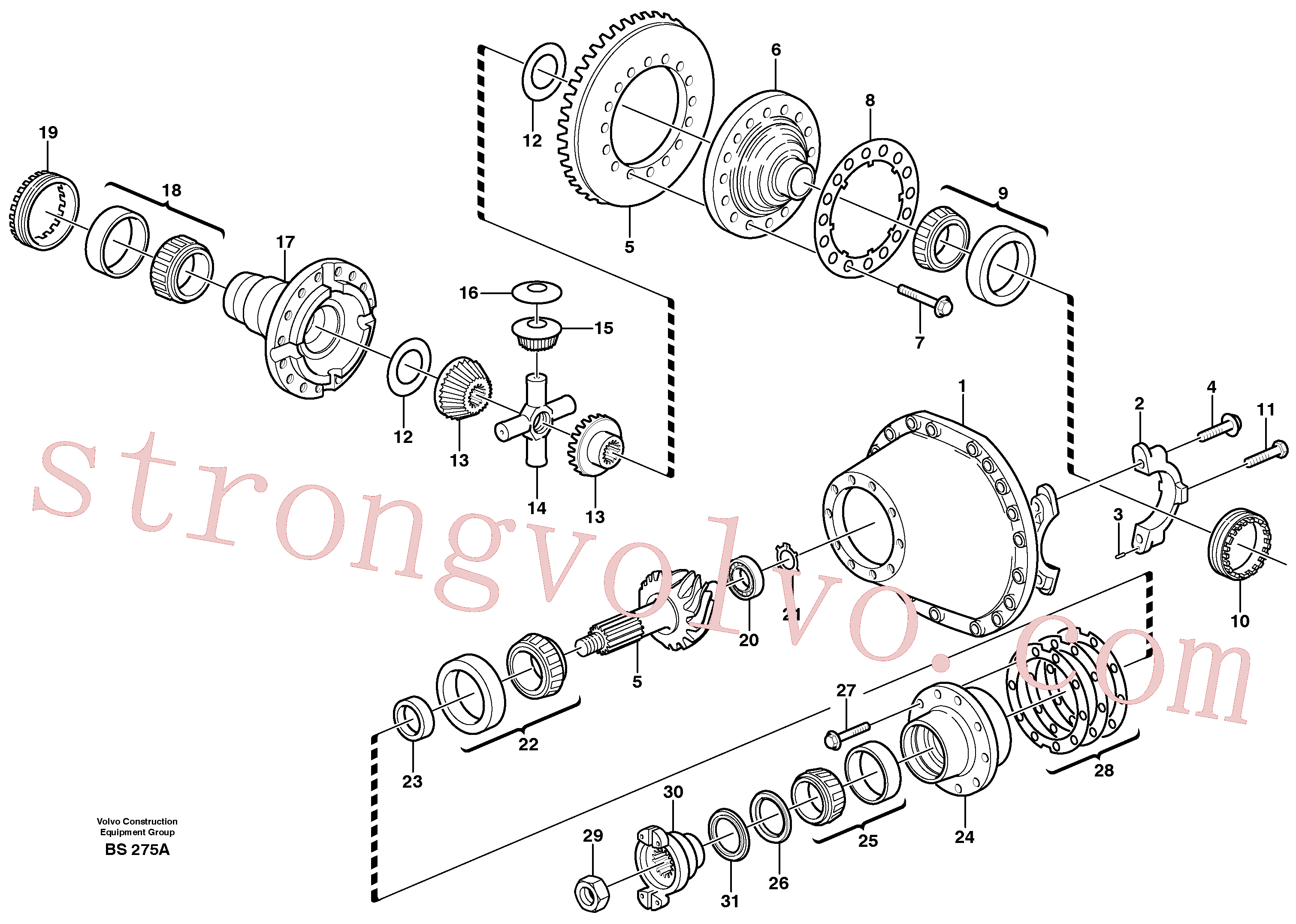 VOE81241441 Volvo Transmissão final(BS275A Montagem)