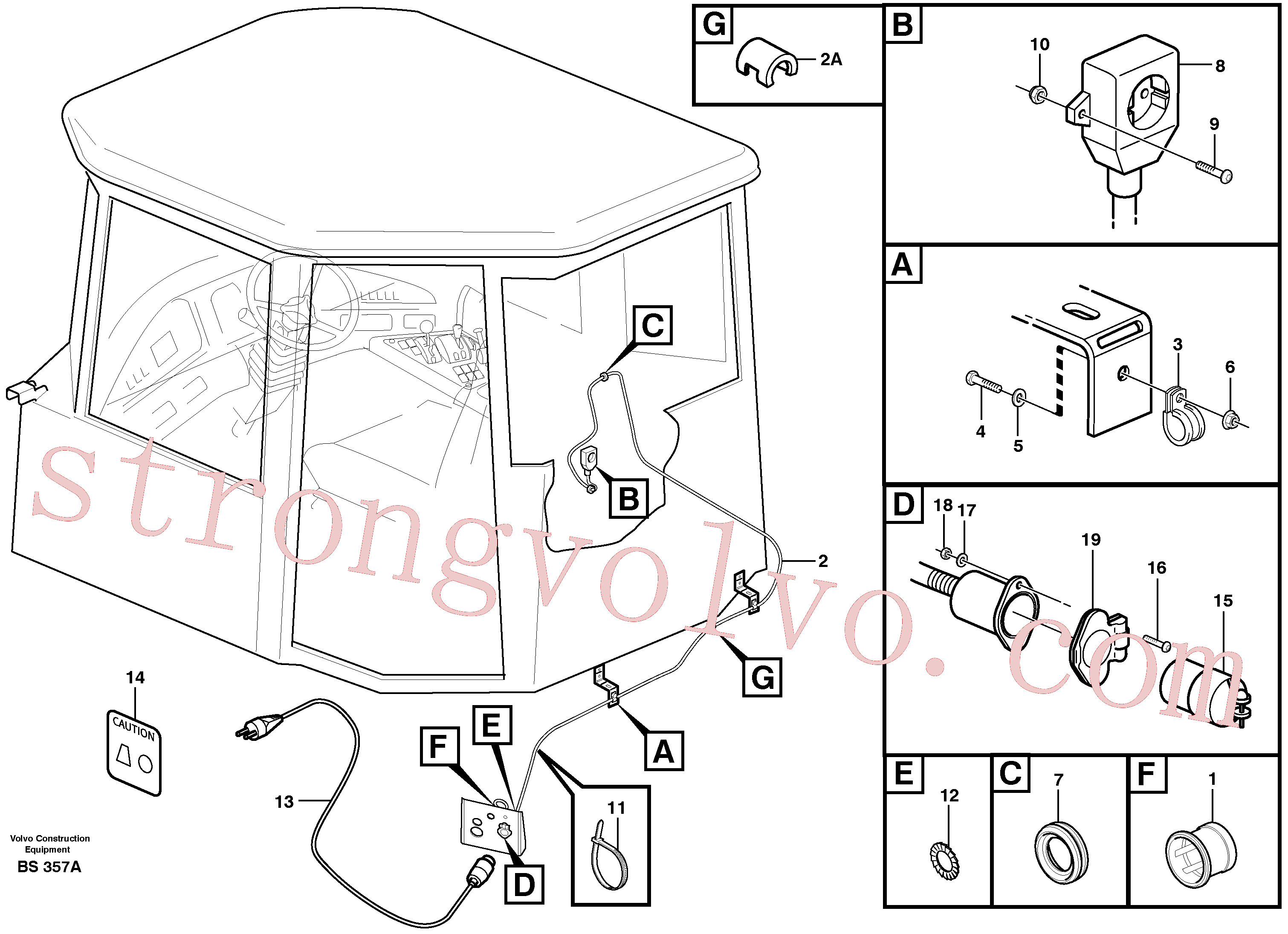VOE14210353 Volvo Saída de aquecedor(BS357A Montagem)