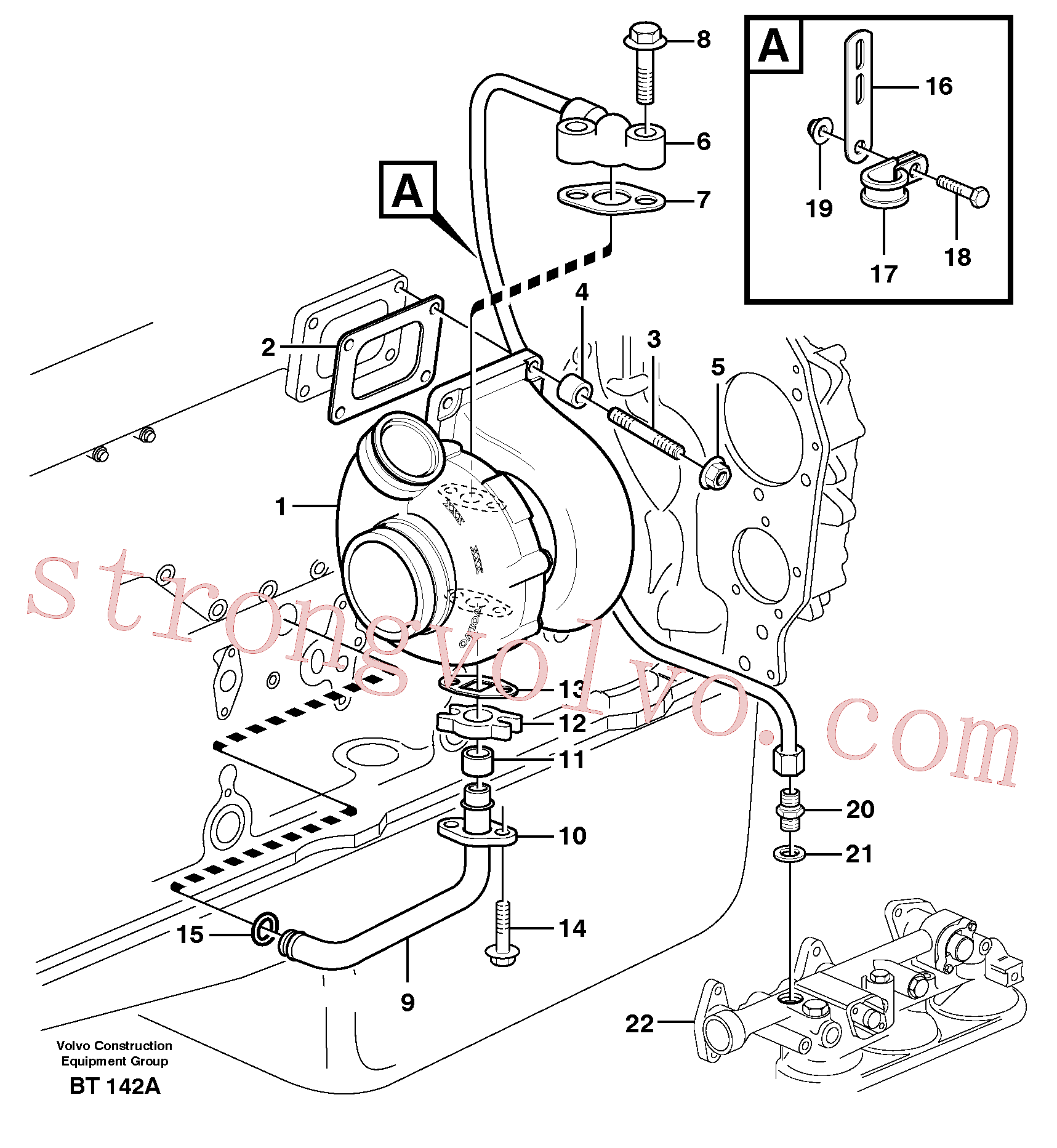 VOE13946670 Volvo Turbocompressor com acessórios(BT142A Montagem)