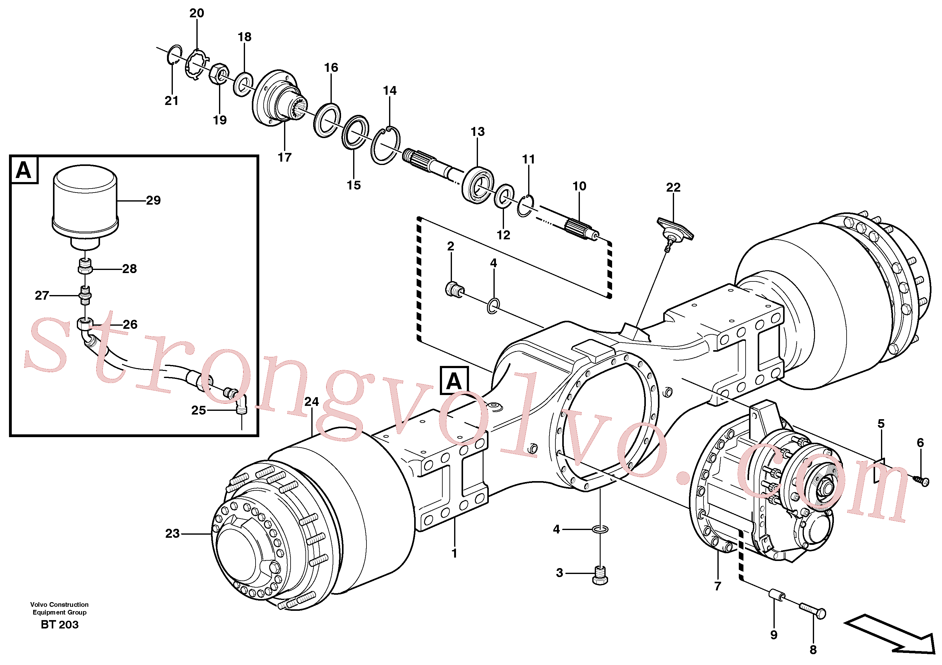 VOE13933676 Volvo Eixo planetário 1, unidade de carga(BT203 Montagem)
