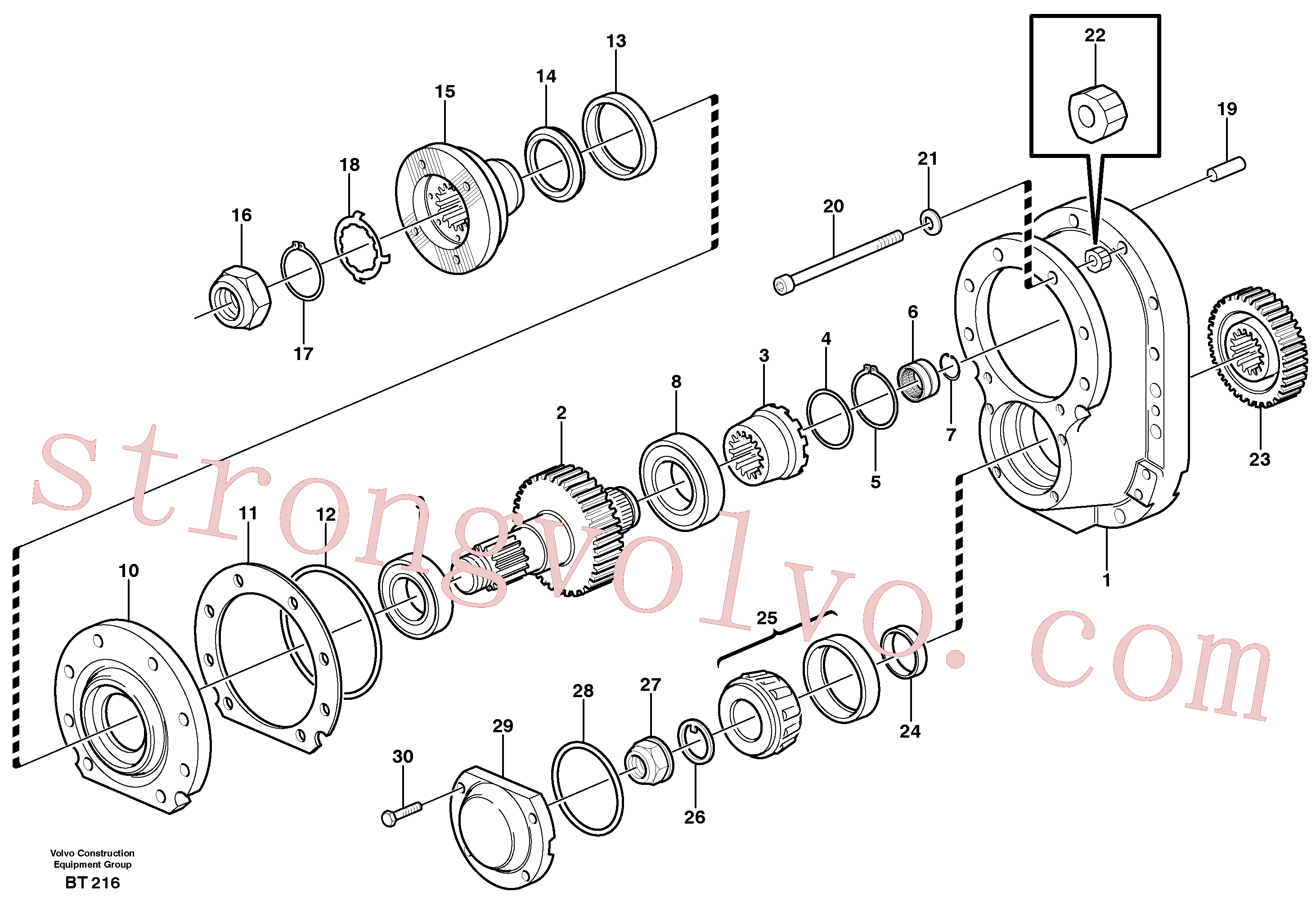 SA9511-22190 Volvo Transmissão final(BT216 Montagem)
