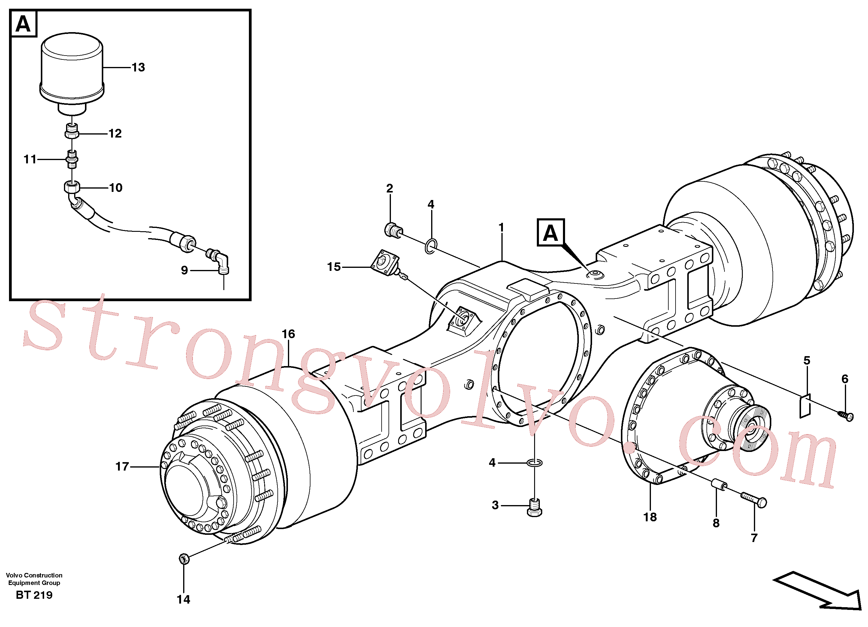 VOE13933676 Volvo Eixo planetário 2, unidade de carga(BT219 Montagem)