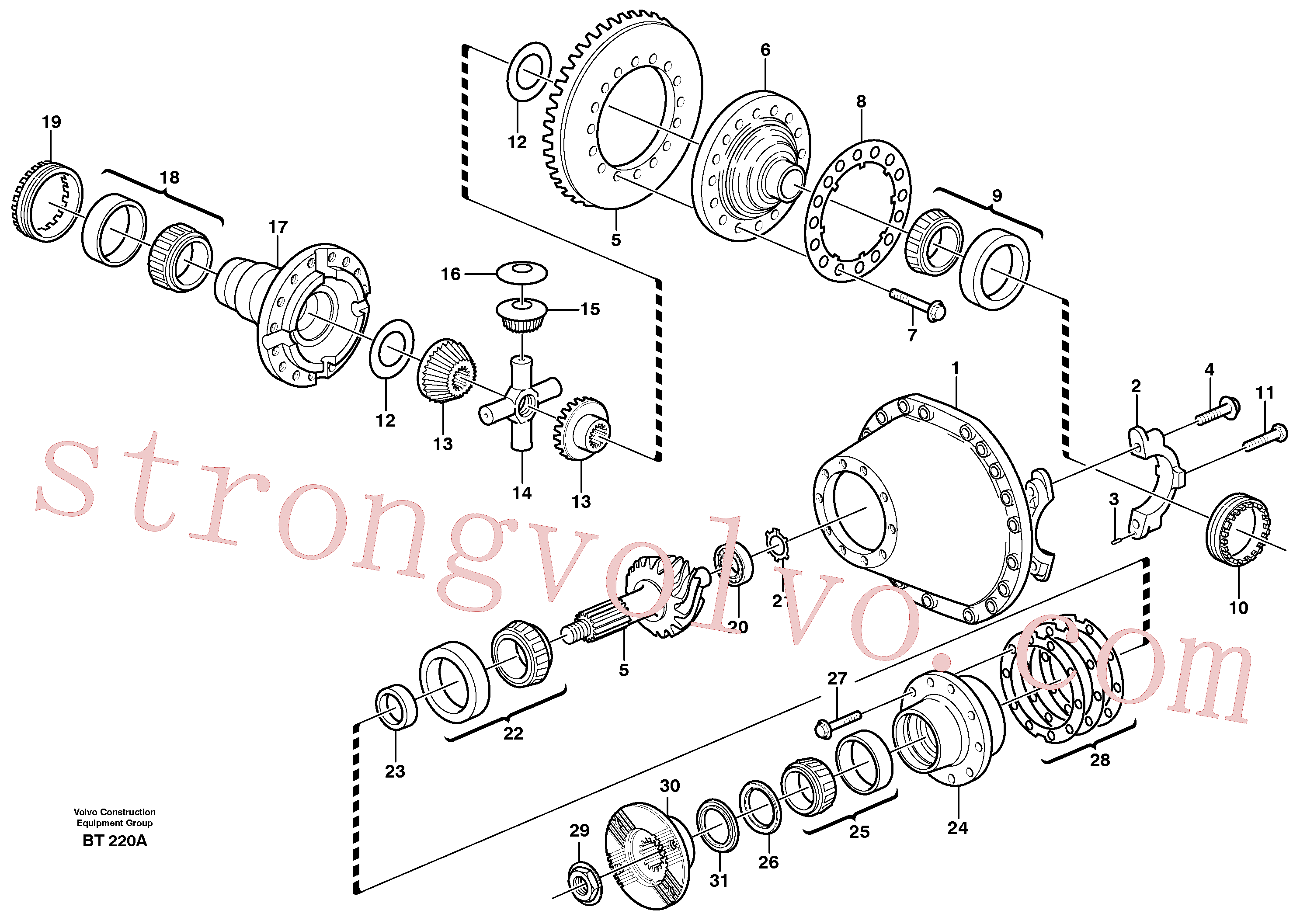 VOE81241441 Volvo Transmissão final(BT220A Montagem)
