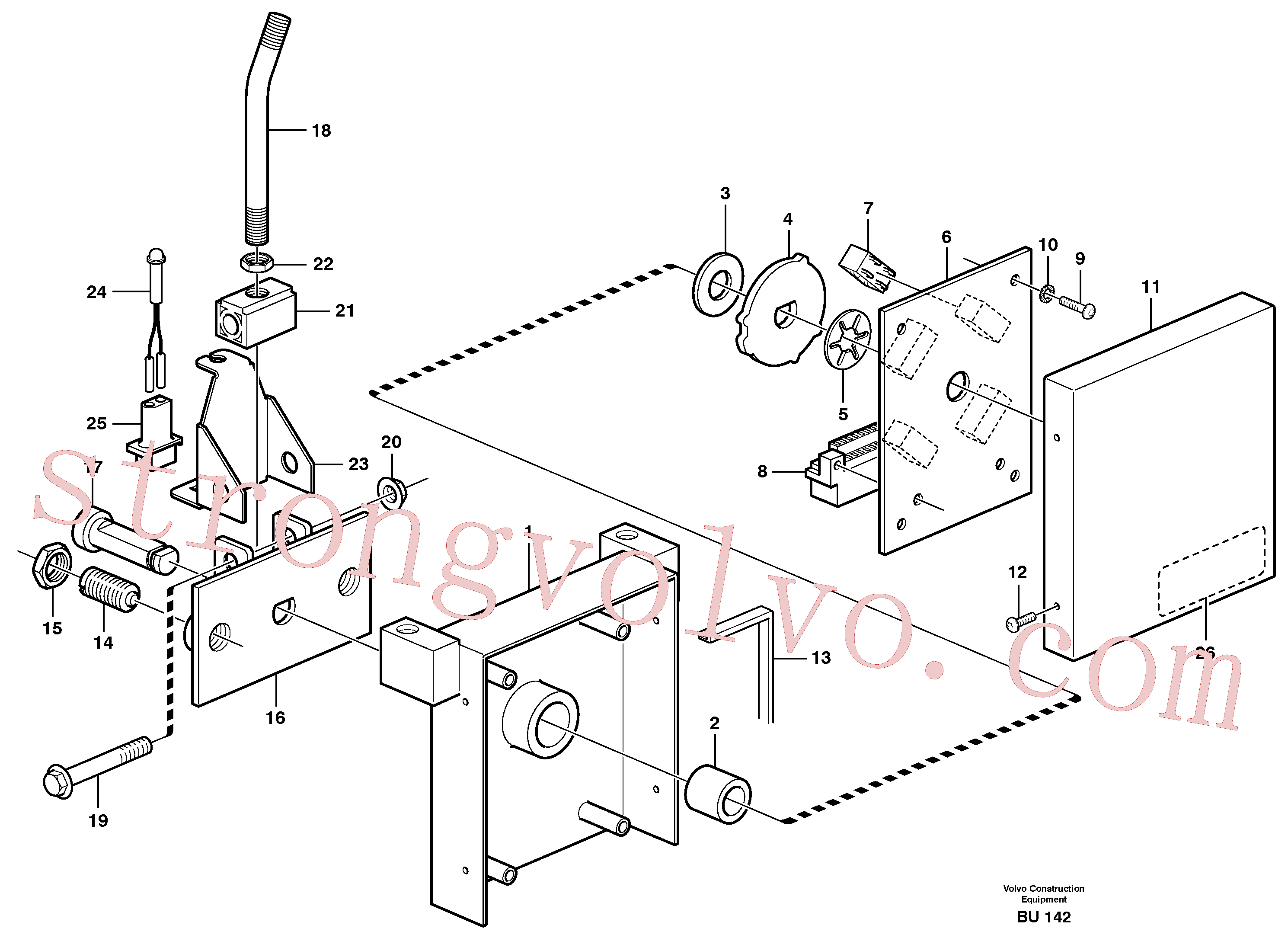 VOE969512 Volvo Selector de velocidades(BU142 Montagem)