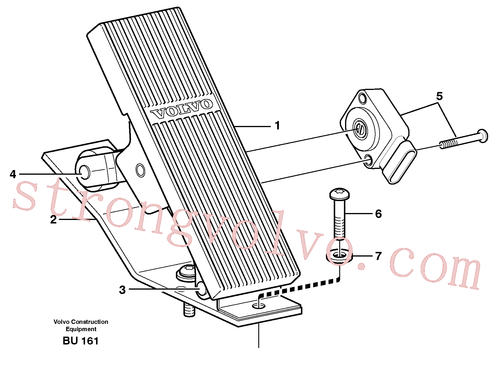 VOE13969599 Volvo Pedal acelerador(BU161 Montagem)