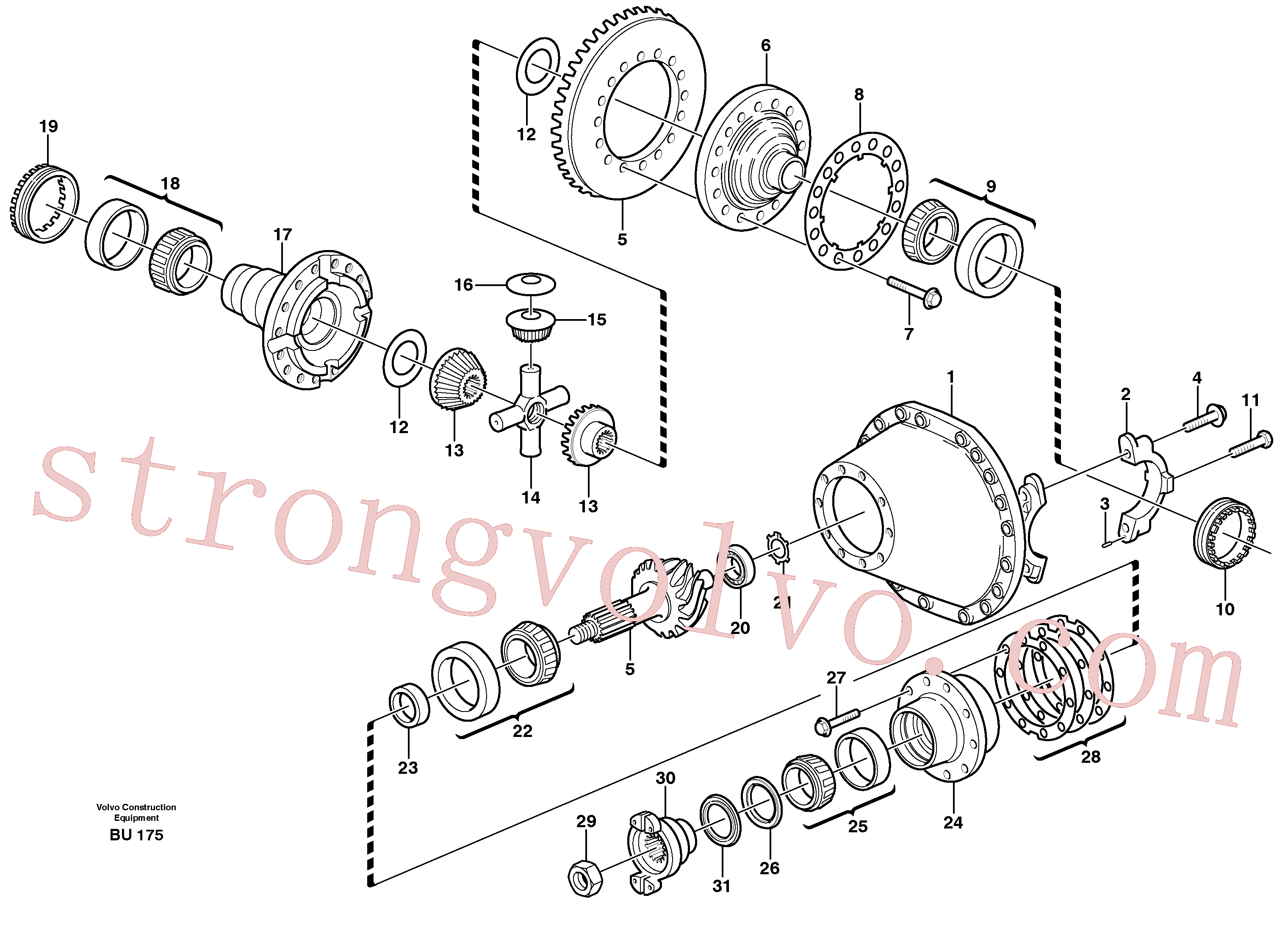 VOE3152137 Volvo Transmissão final(BU175 Montagem)
