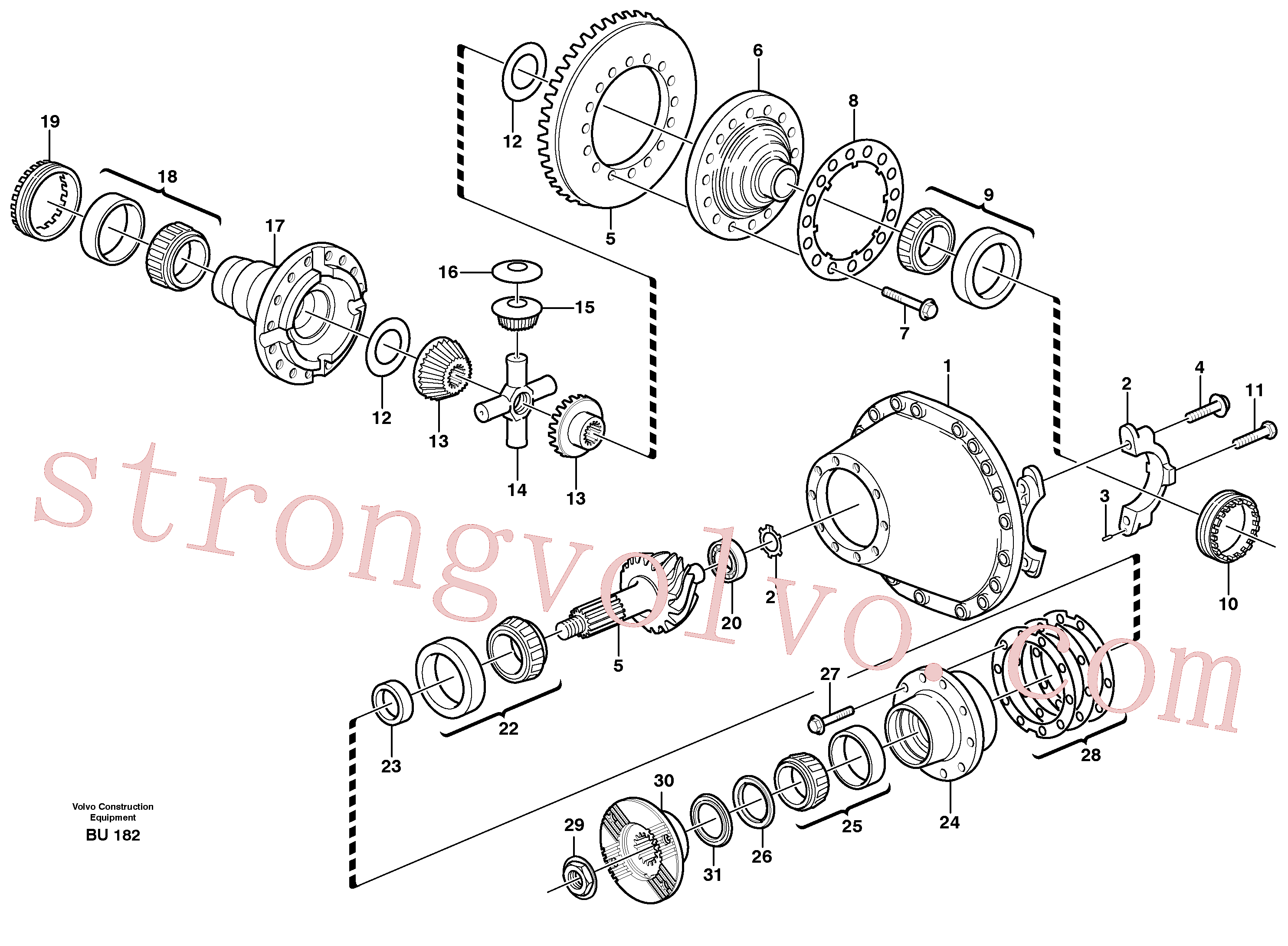 VOE3152137 Volvo Transmissão final(BU182 Montagem)