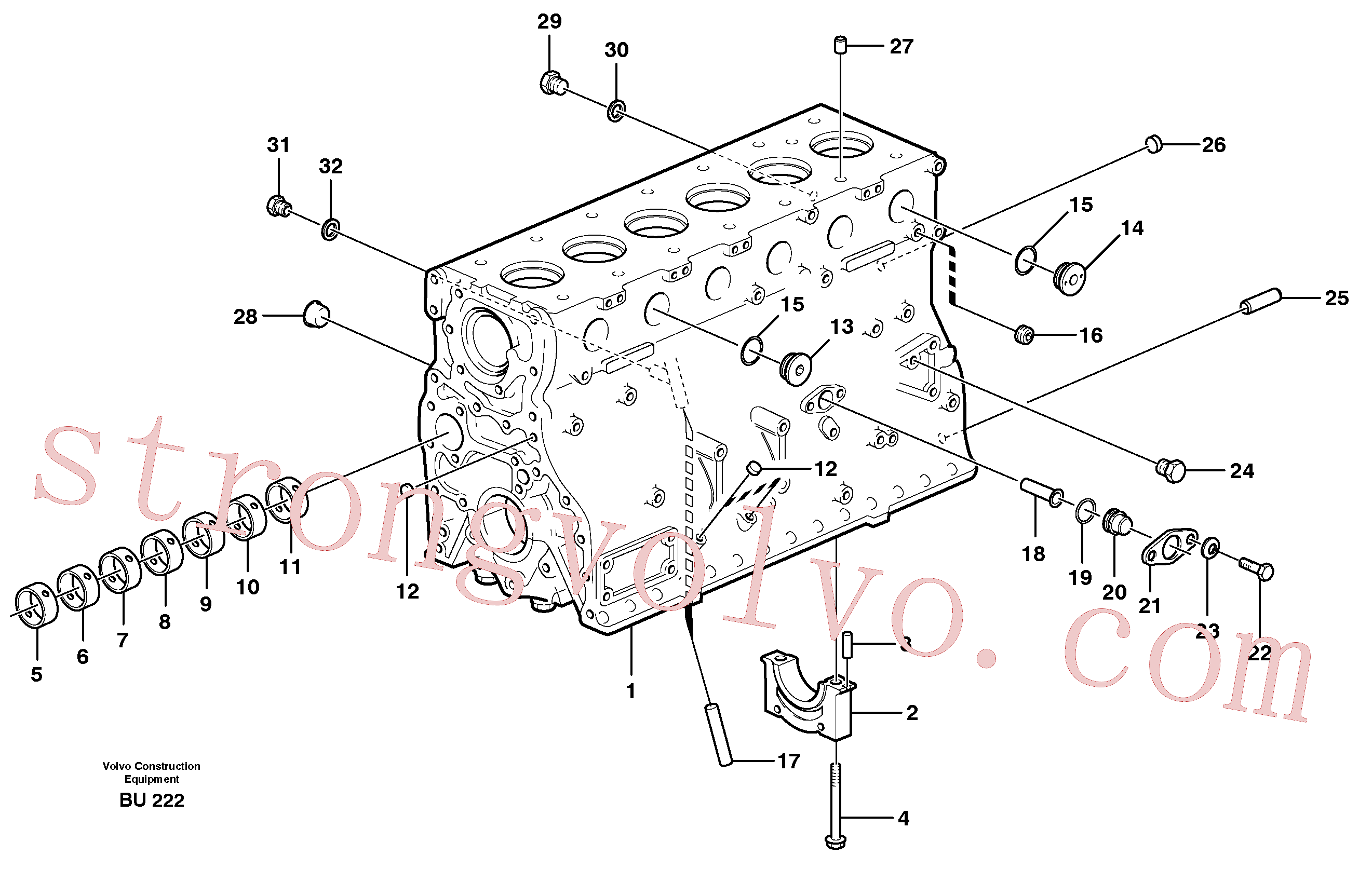 VOE950543 Volvo Bloco do motor(BU222 Montagem)