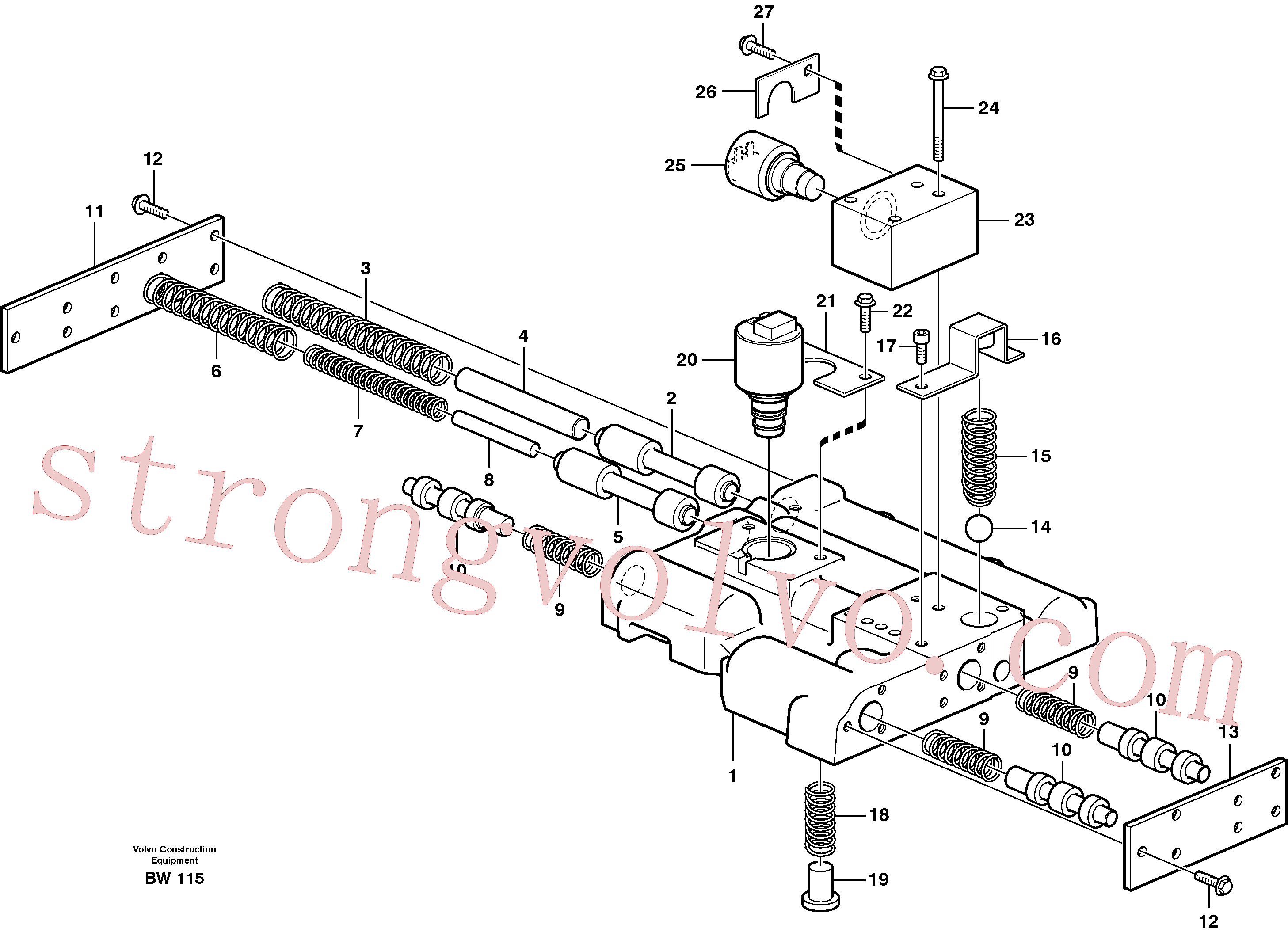 VOE942000 Volvo Válvula de pressão principal(BW115 Montagem)